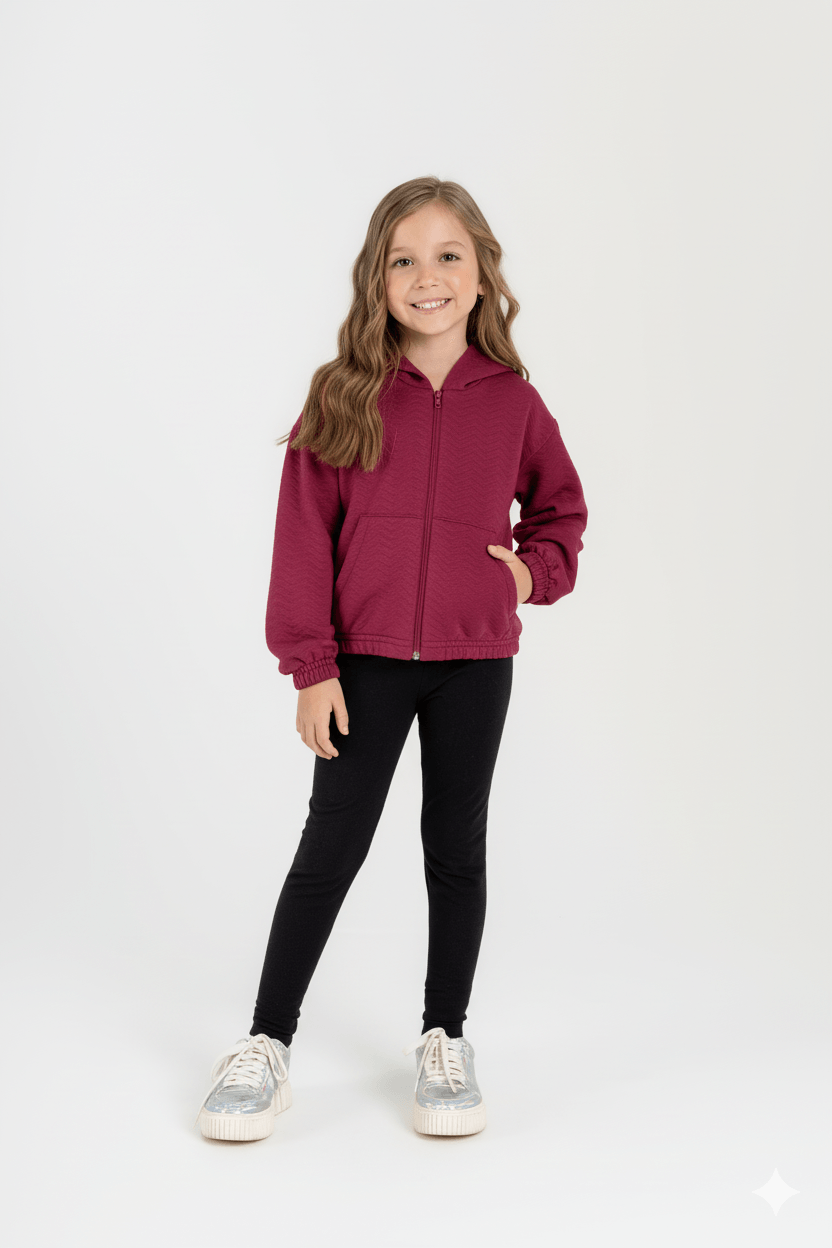 Jaqueta em Matelassê Infantil para Menina (Vermelho) Guloseima - Imagem 4