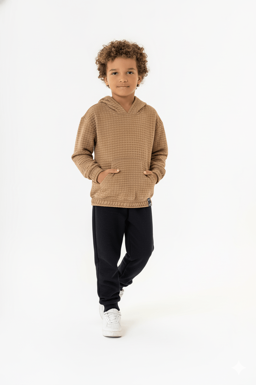Conjunto Masculino Infantil com Blusão e Calça (Marrom) Guloseima