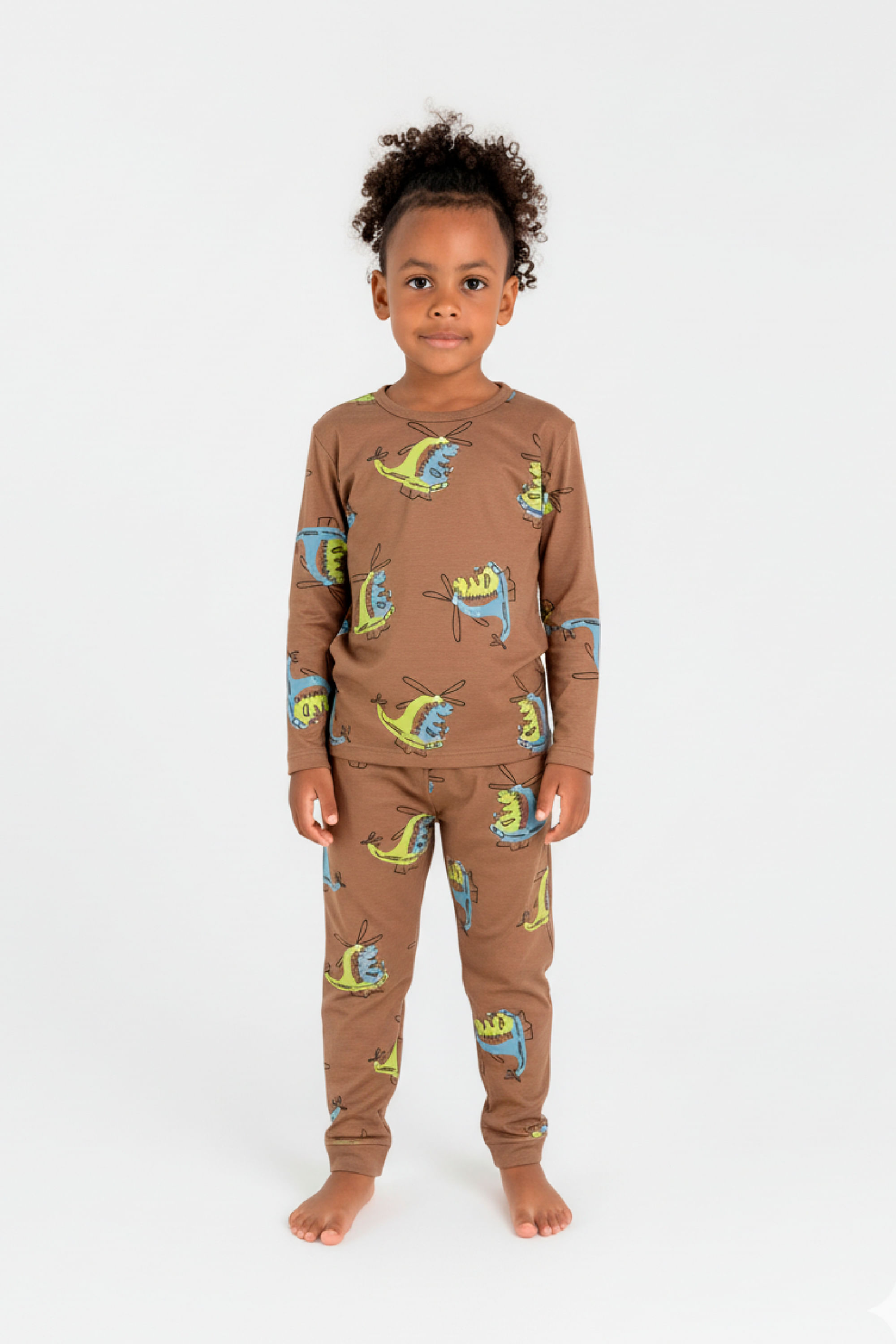 Pijama Infantil Masculino com Camiseta e Calça (Marrom) Guloseima