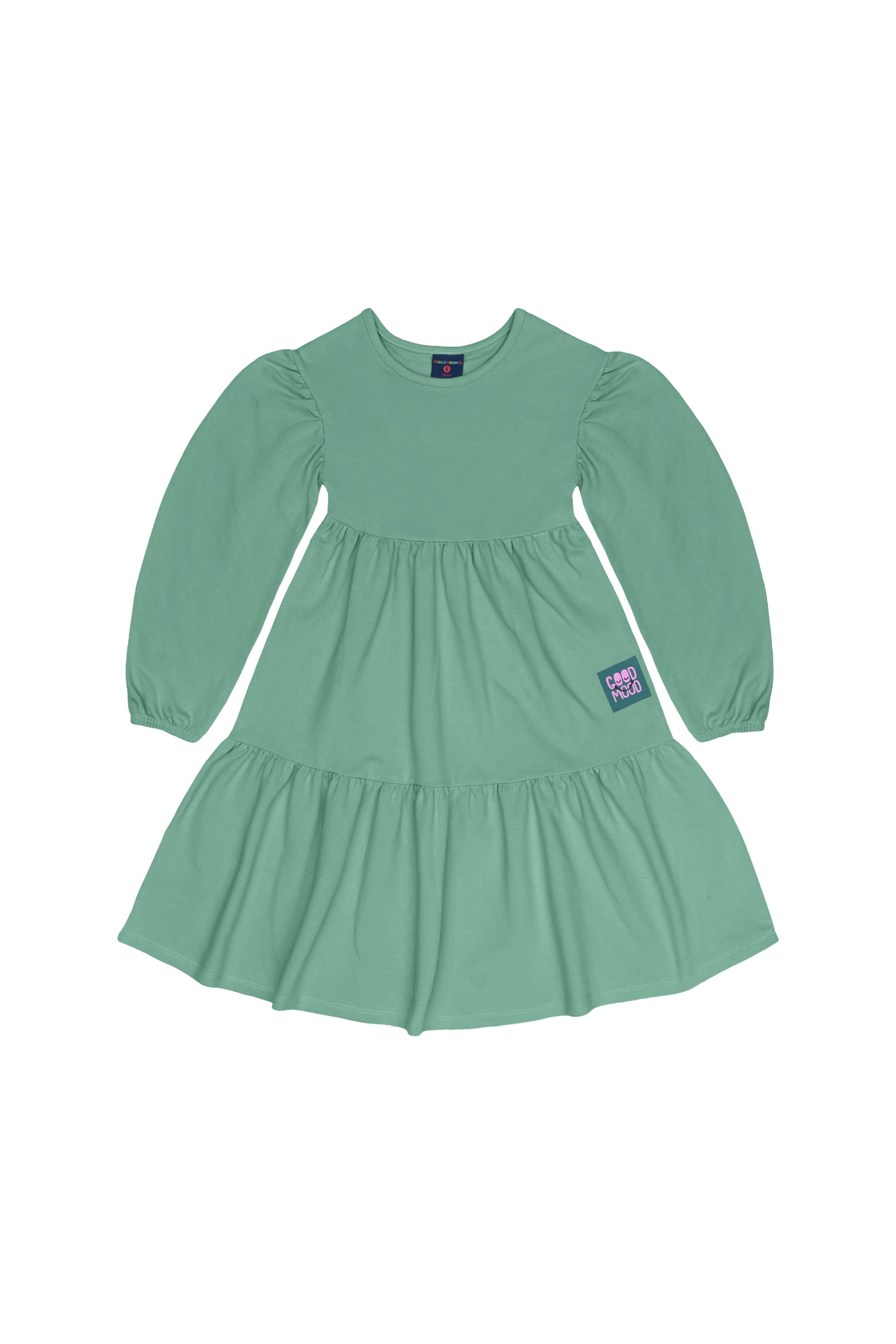 Vestido Infantil em Molecotton Sem Felpa (Verde) Guloseima - Imagem 2