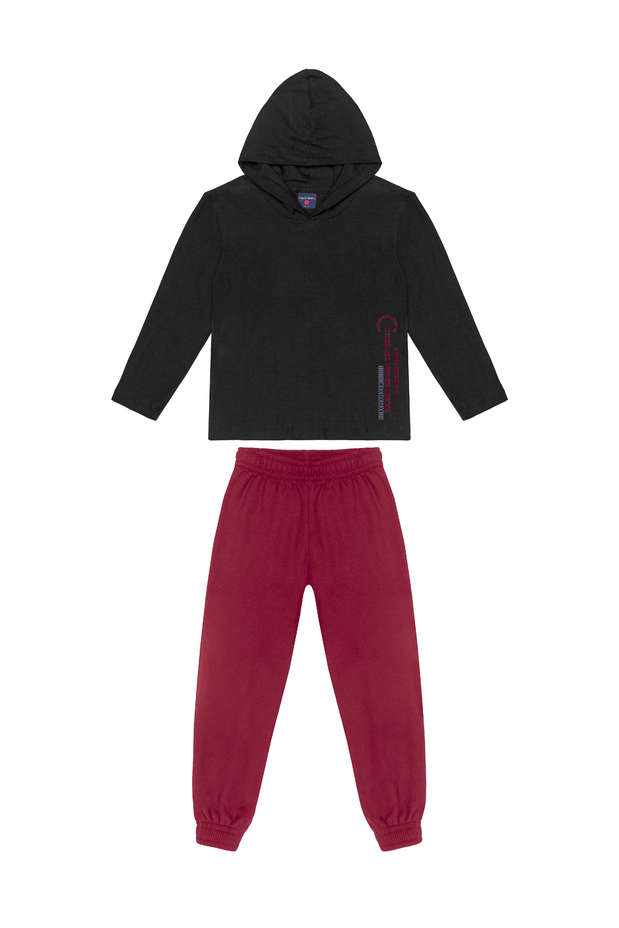 Conjunto Infantil Masculino em Meia Malha Flamê (Preto) Guloseima - Imagem 2