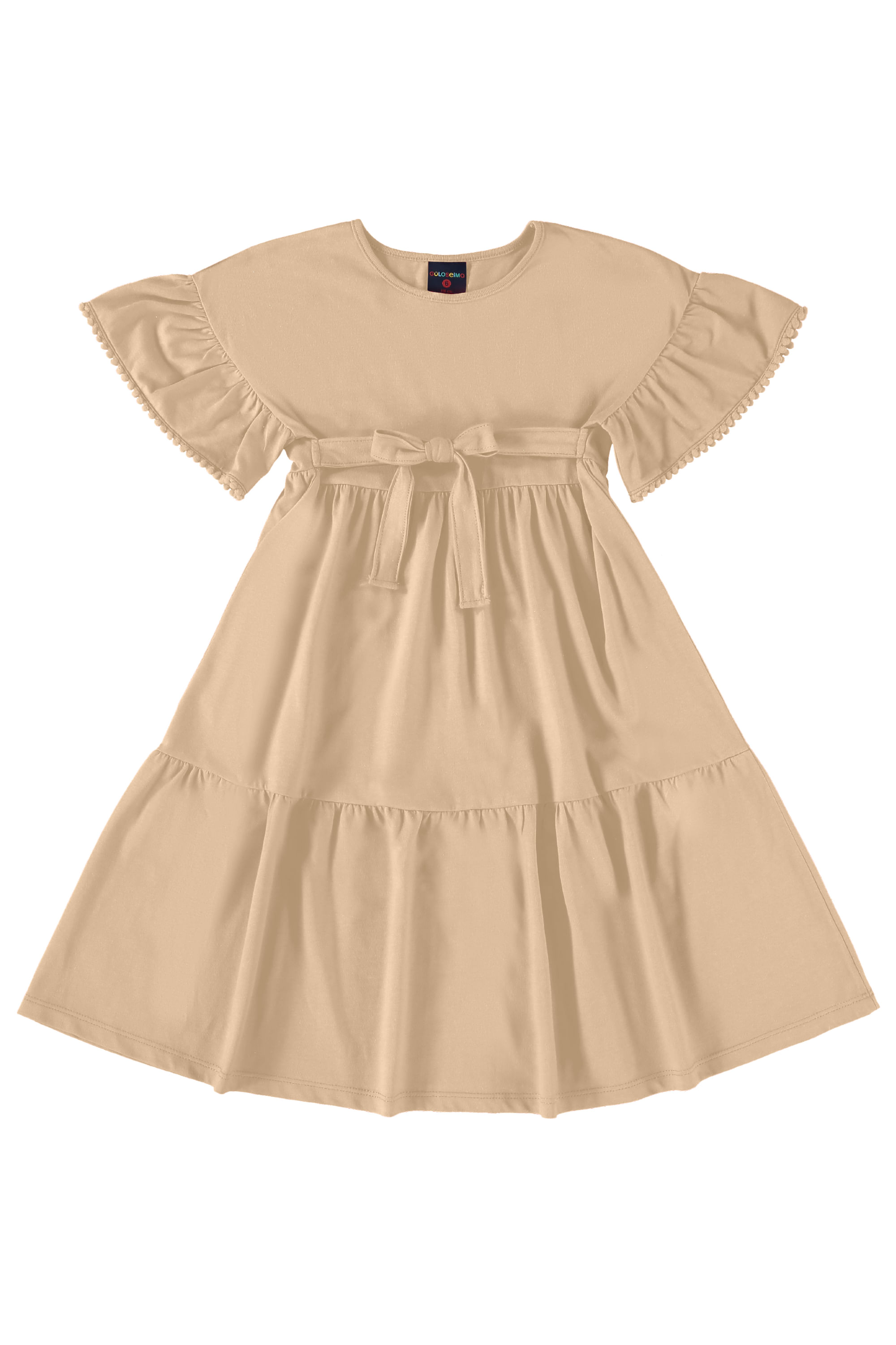 Vestido Godê Infantil em Meia Malha (Bege) Guloseima - Imagem 11