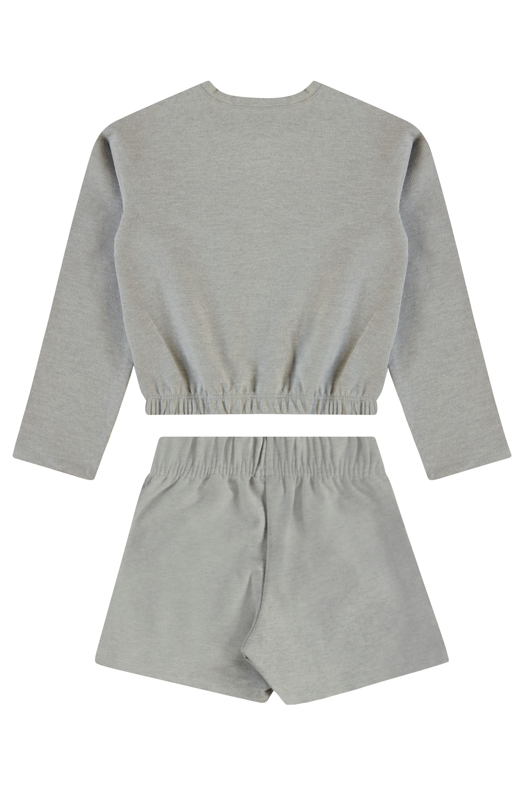 Conjunto Infantil com Blusa Manga Longa e Short-Saia (Cinza) Guloseima - Imagem 5