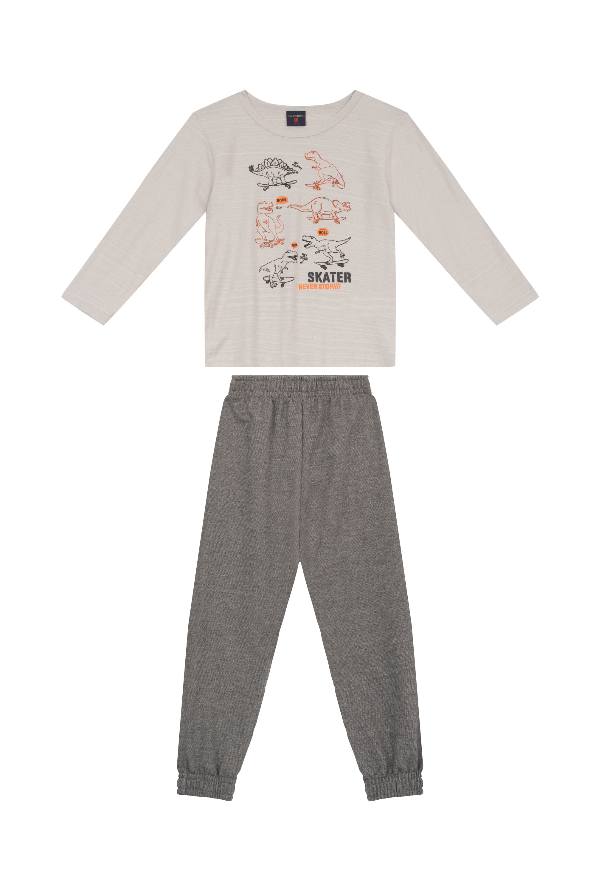 Conjunto Infantil Masculino com Blusa e Calça (Cinza) Guloseima - Imagem 8