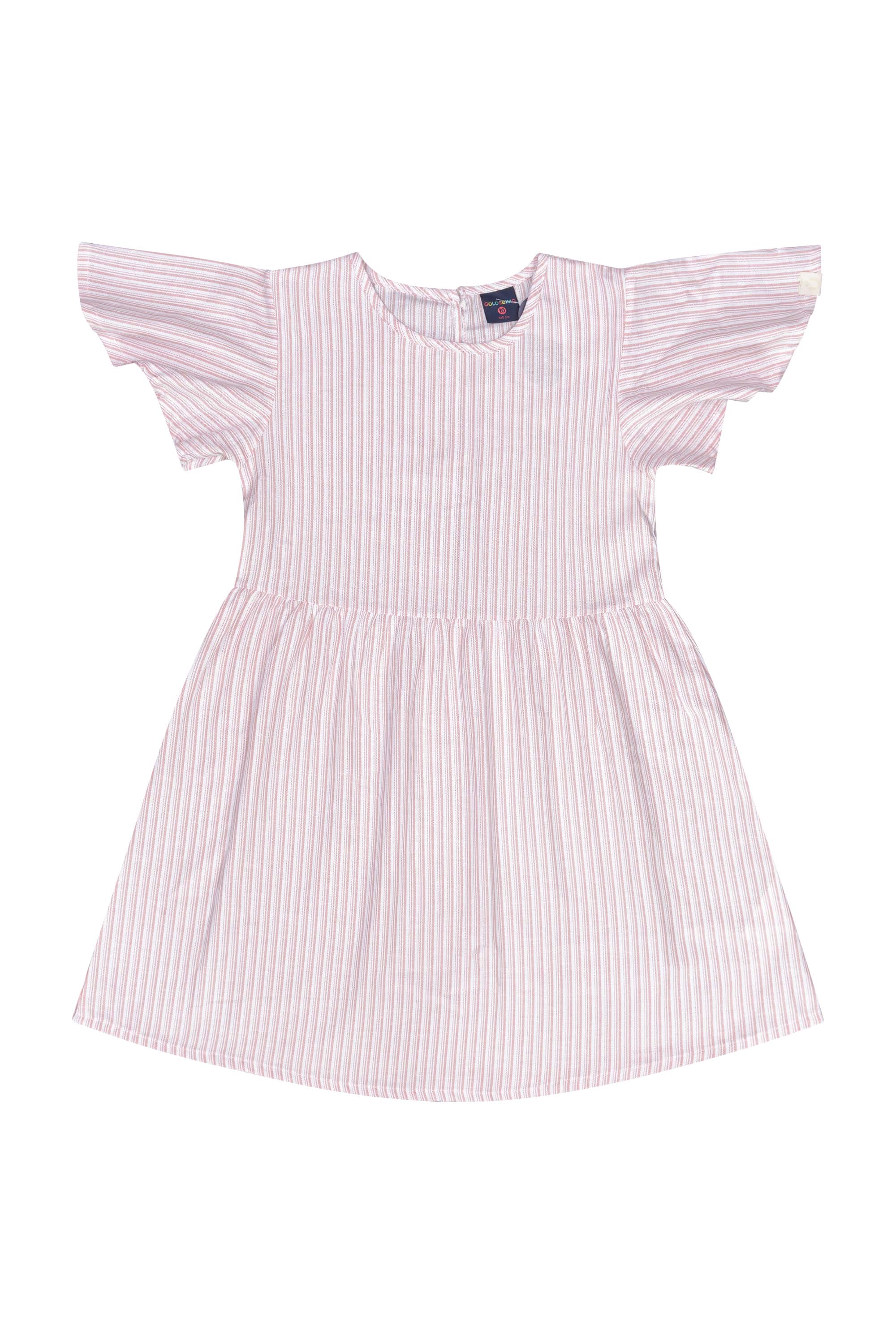 Vestido Infantil Manga Curta Listrado (Rosa) Guloseima - Imagem 17
