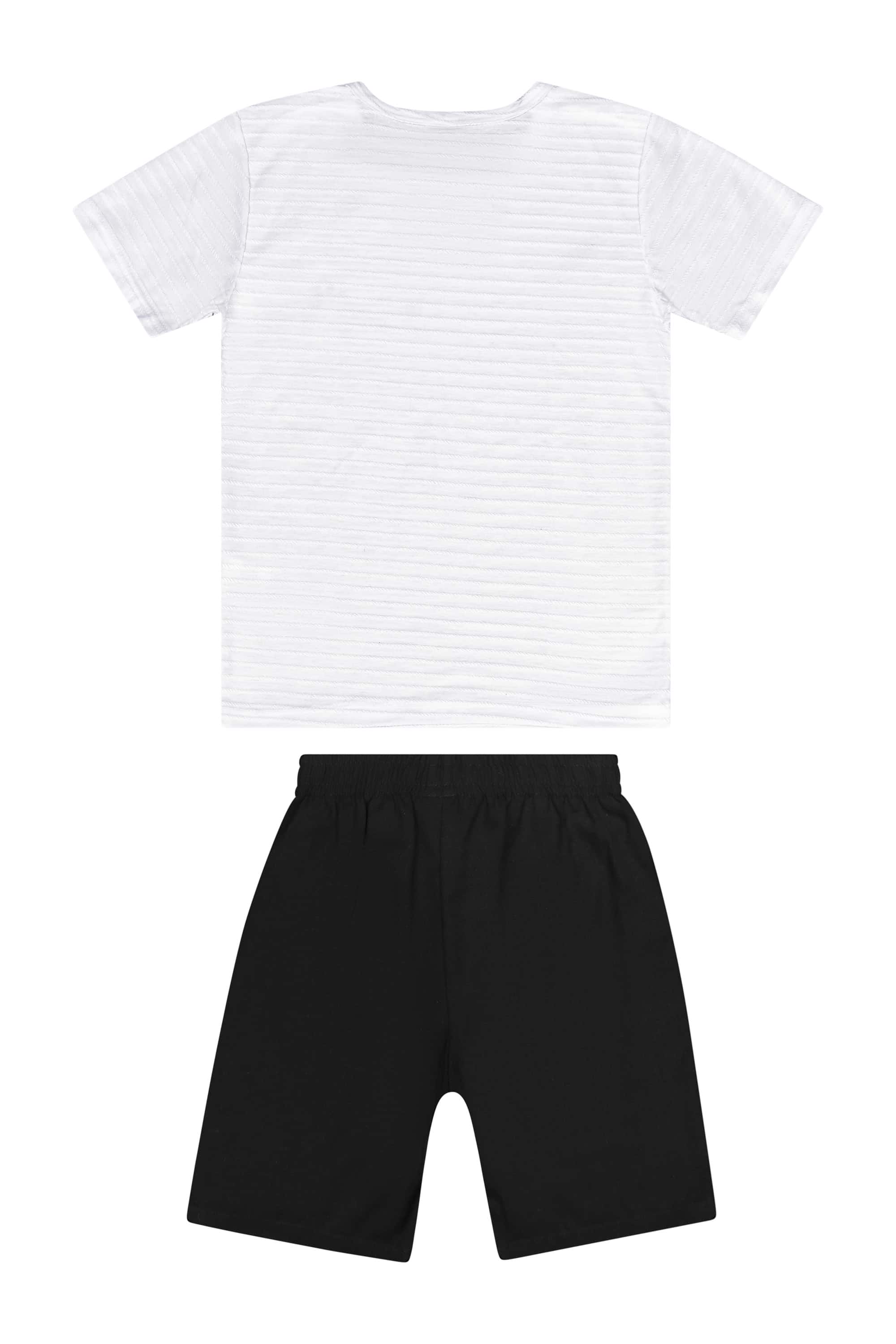 Conjunto com Camiseta e Bermuda para Menino (Branco) Guloseima - Imagem 9