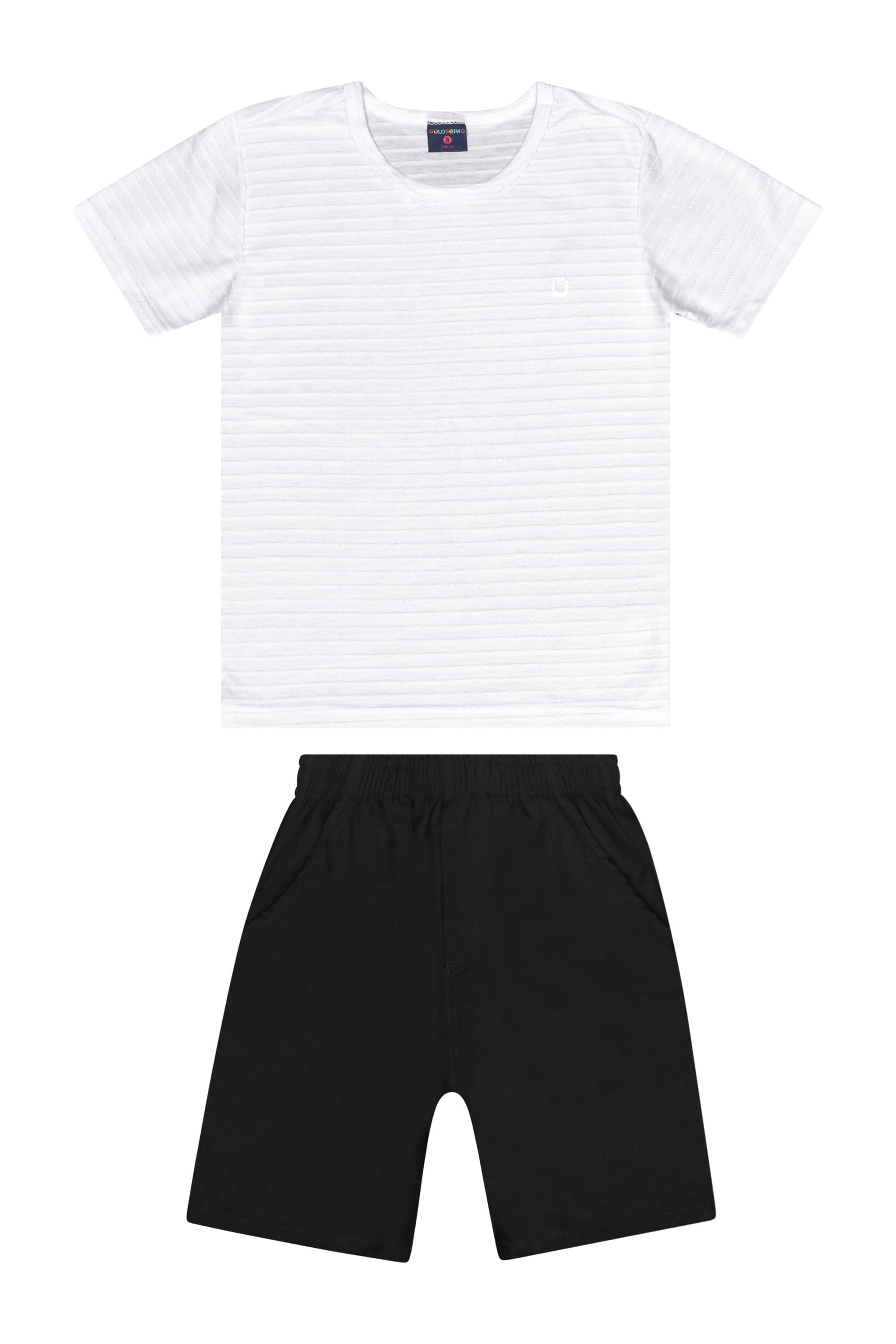 Conjunto com Camiseta e Bermuda para Menino (Branco) Guloseima - Imagem 20