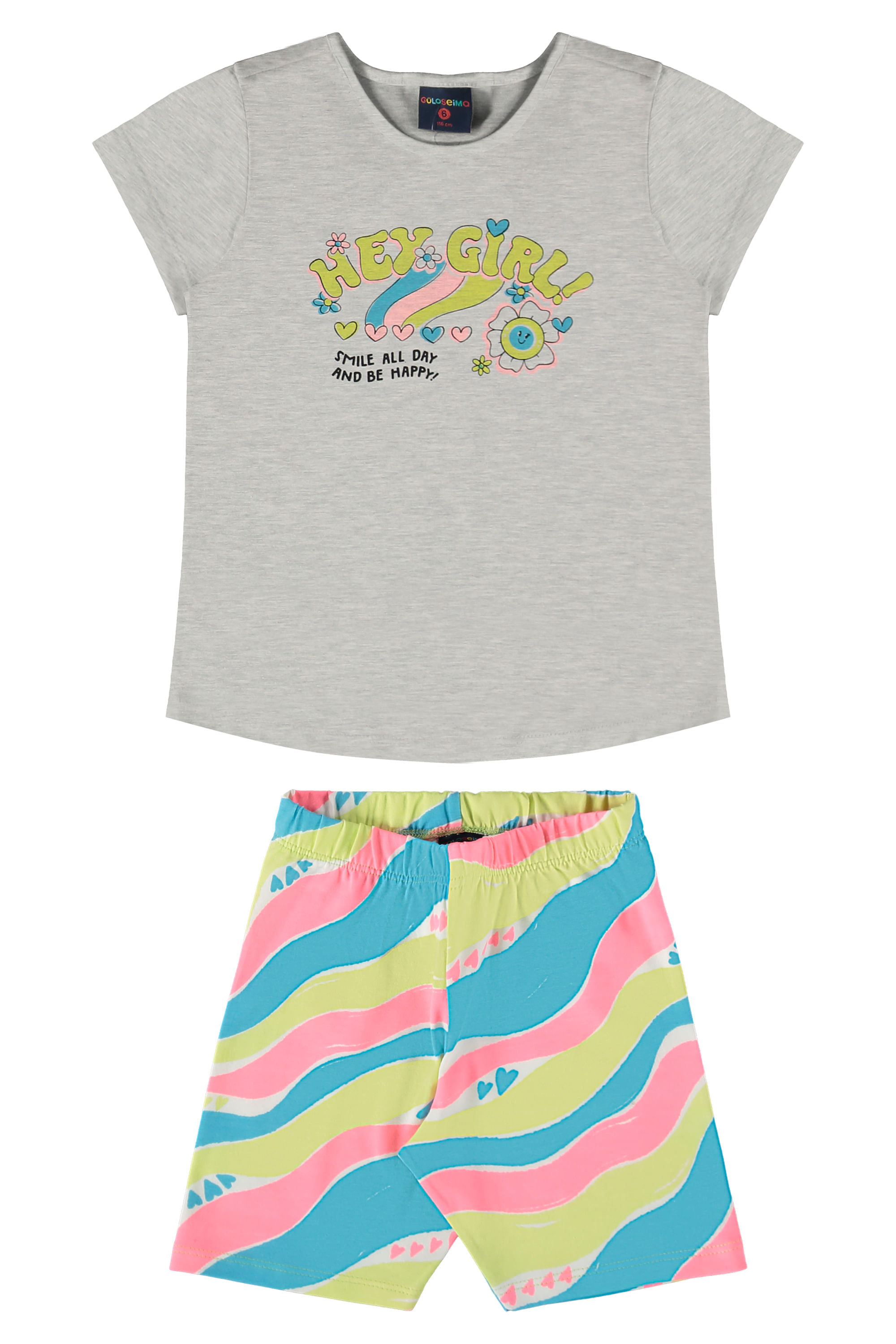 Conjunto Infantil para Meninas com Blusa e Ciclista (Cinza) Guloseima - Imagem 2