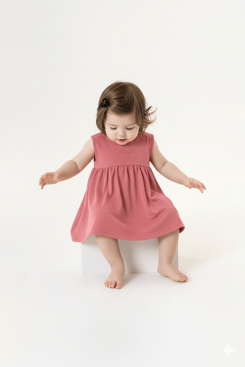 Vestido em Malha Trabalhada para Bebê Menina (Coral) Guloseima - Imagem 13