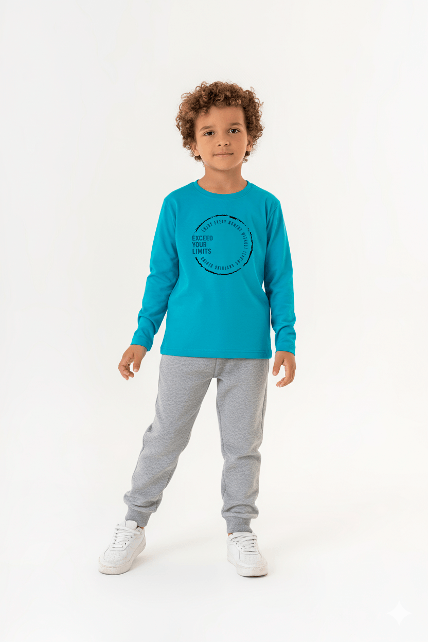 Conjunto Infantil Masculino com Camiseta e Calça (Azul) Guloseima