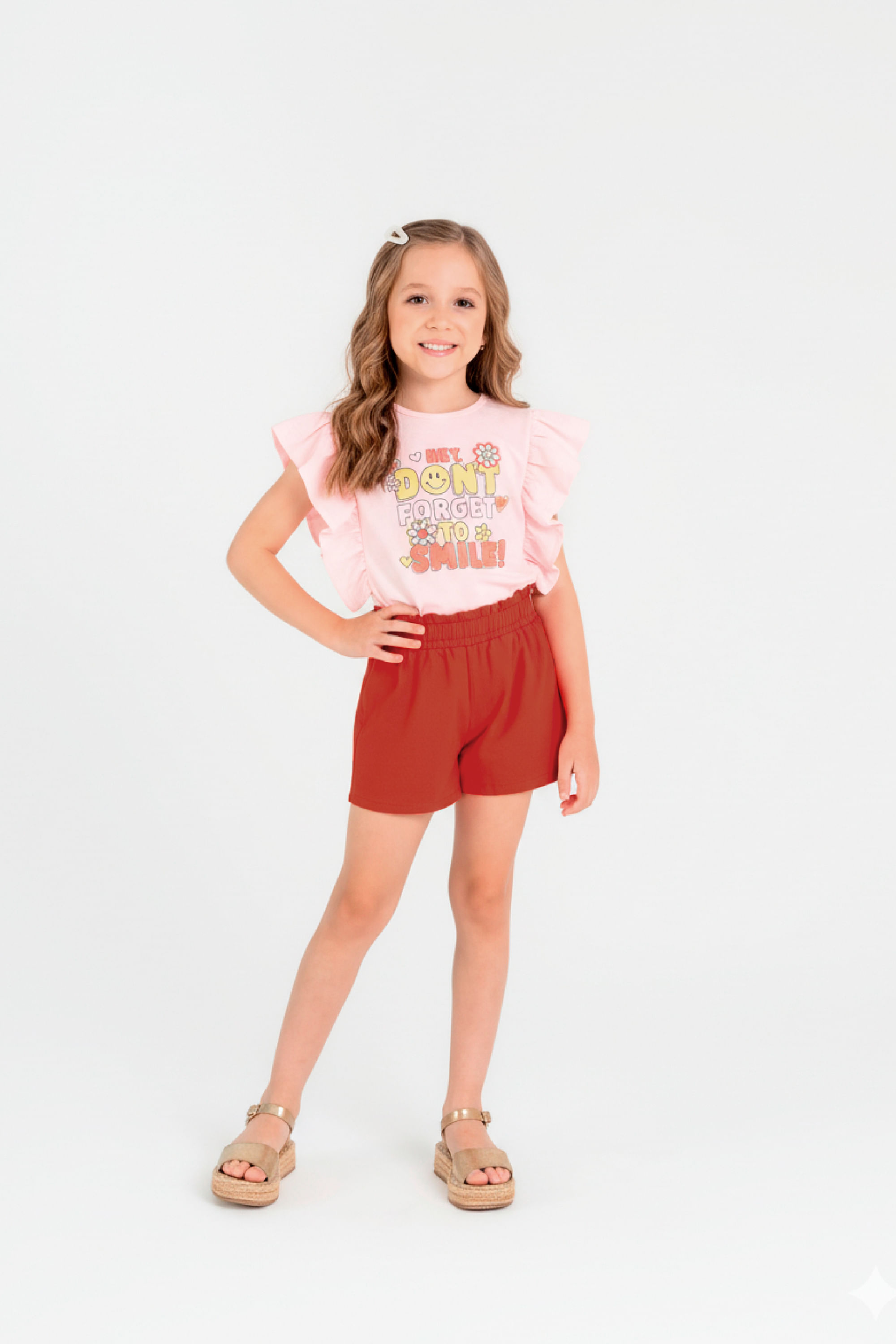 Conjunto com Blusa e Short Infantil para Menina (Rosa Claro) Guloseima - Imagem 8