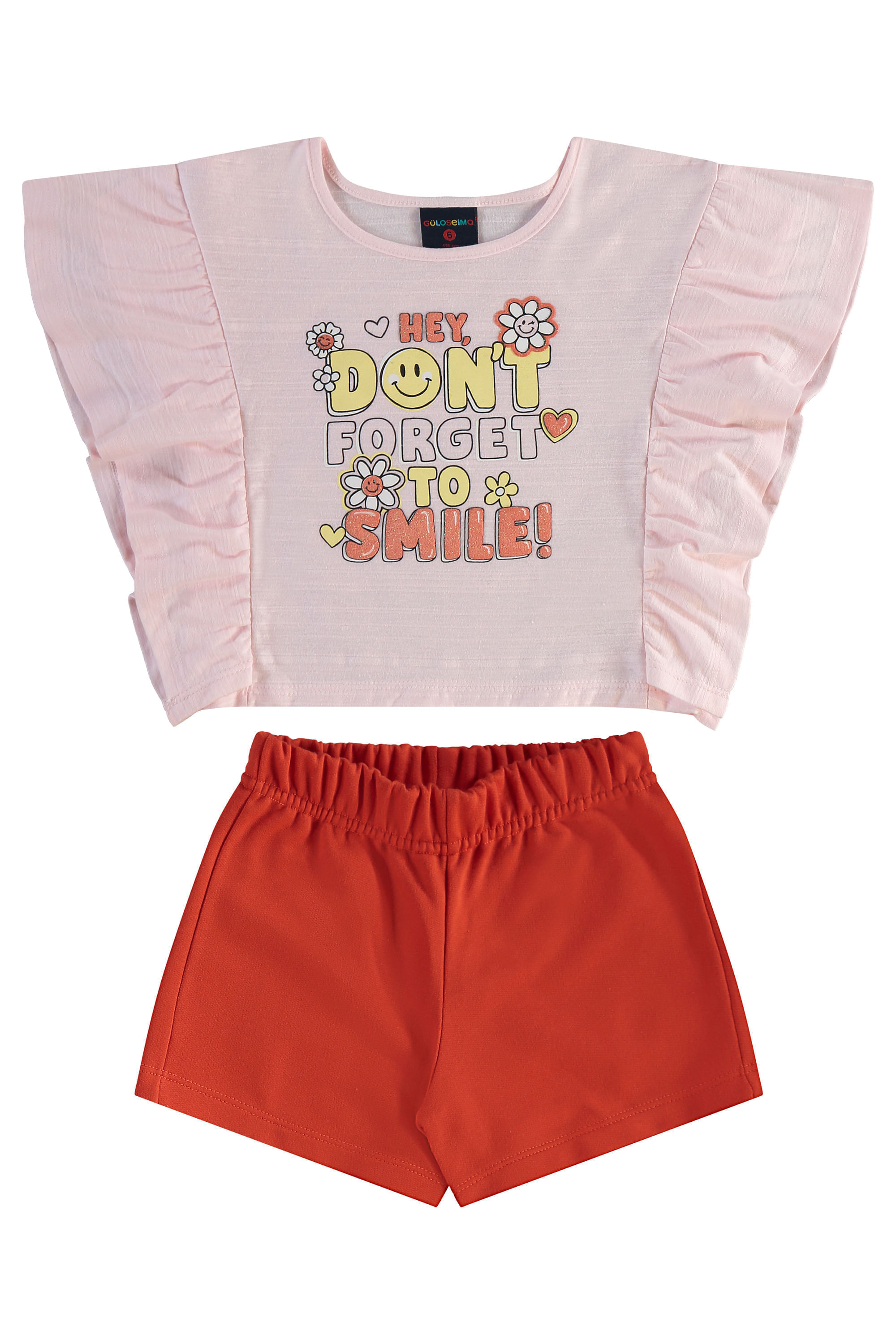 Conjunto com Blusa e Short Infantil para Menina (Rosa Claro) Guloseima - Imagem 23