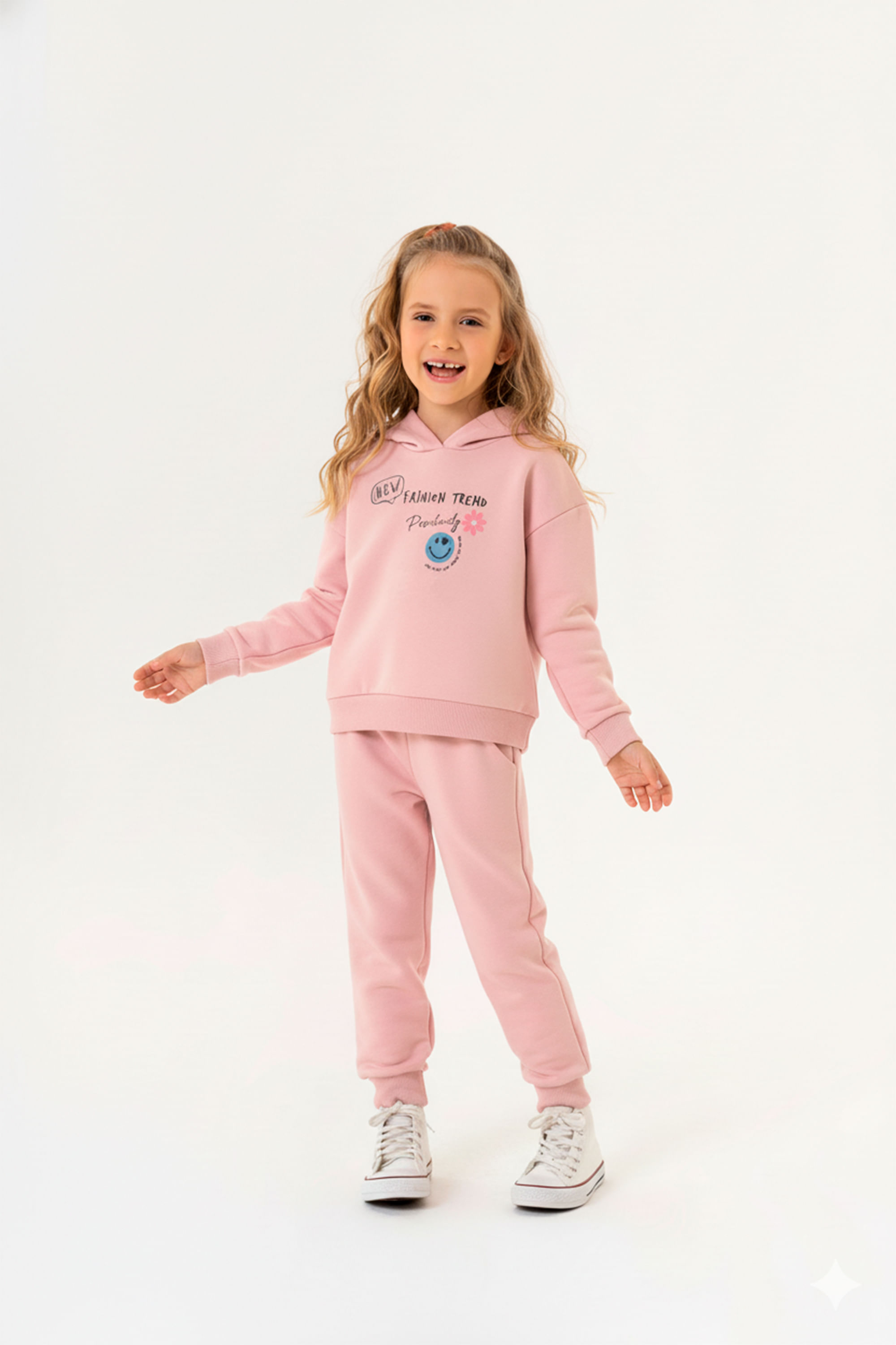 Conjunto Infantil Feminino com Blusão e Calça (Rosa) Guloseima