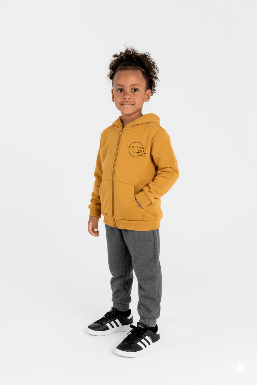 Conjunto Infantil Masculino com Jaqueta e Calça (Marrom) Guloseima