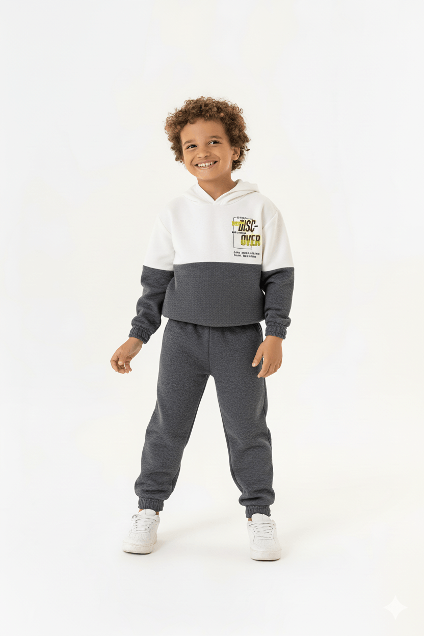 Conjunto Masculino Infantil em Moletom Sem Felpa (Off White) Guloseima - Imagem 7