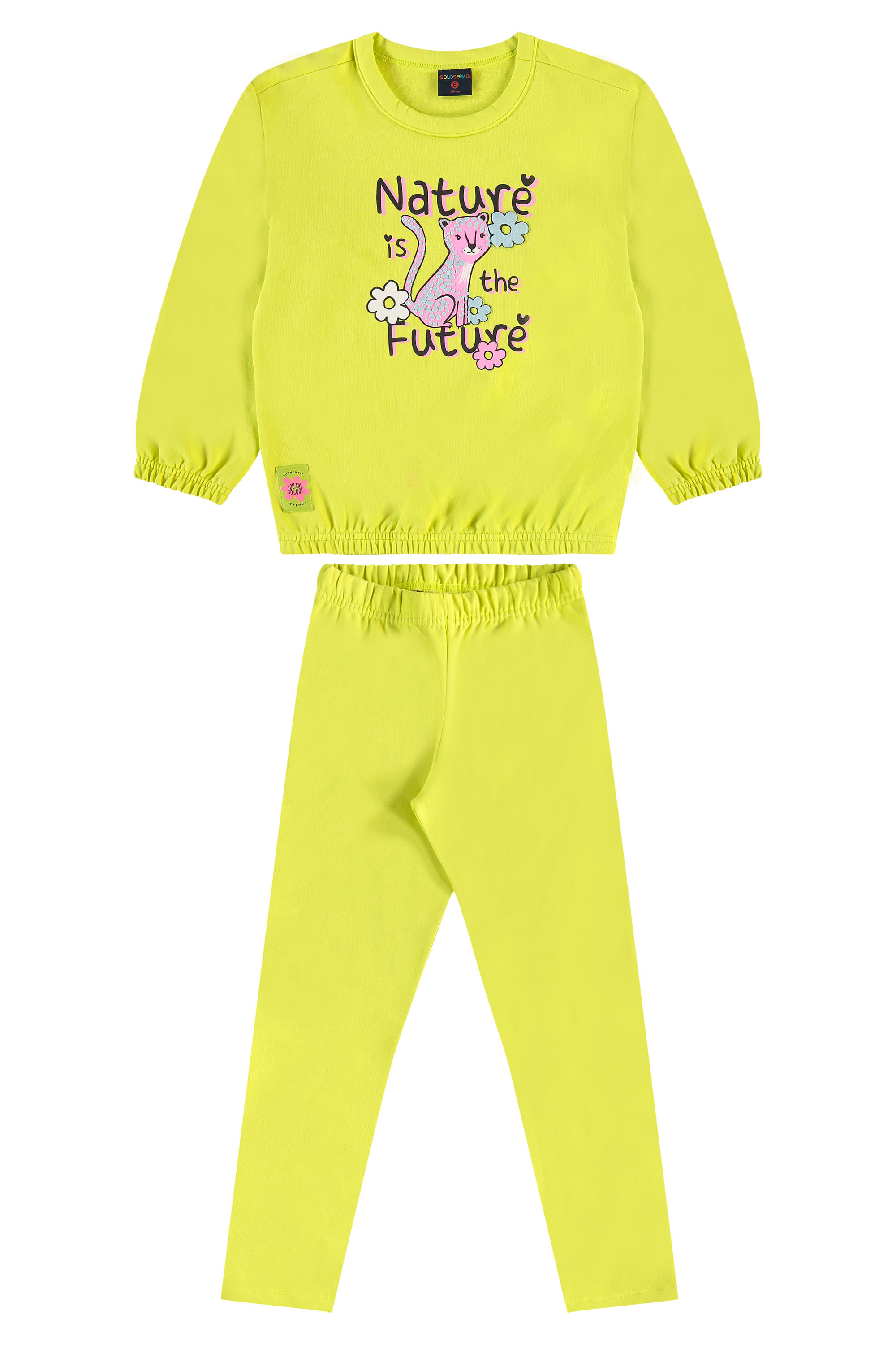Conjunto Blusão e Calça Legging Infantil (Verde Limão) Guloseima - Imagem 23
