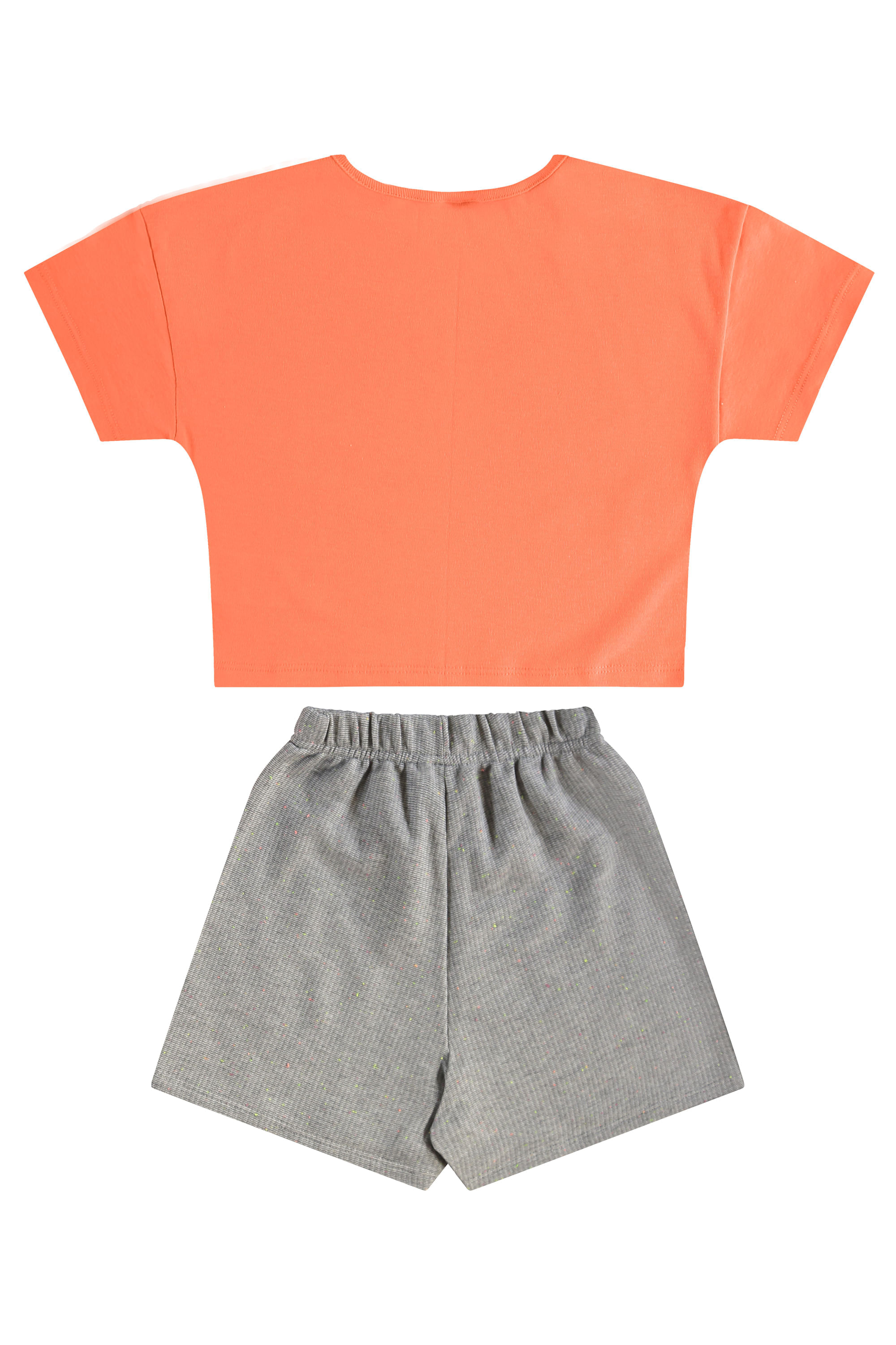 Conjunto Infantil com Blusa e Short-Saia (Laranja) Guloseima - Imagem 19