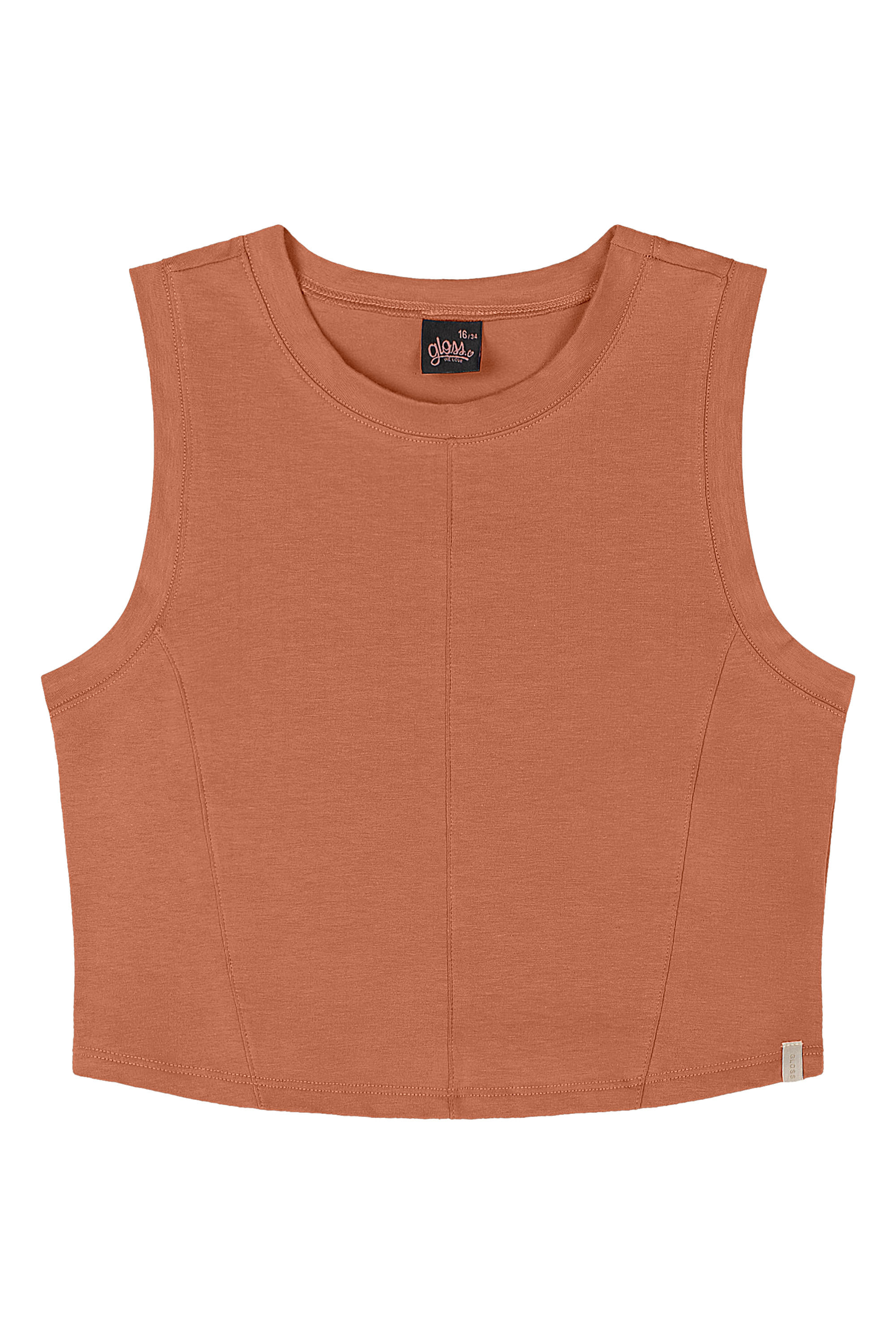 Regata Básica Juvenil em Cotton para Menina (Marrom) Gloss