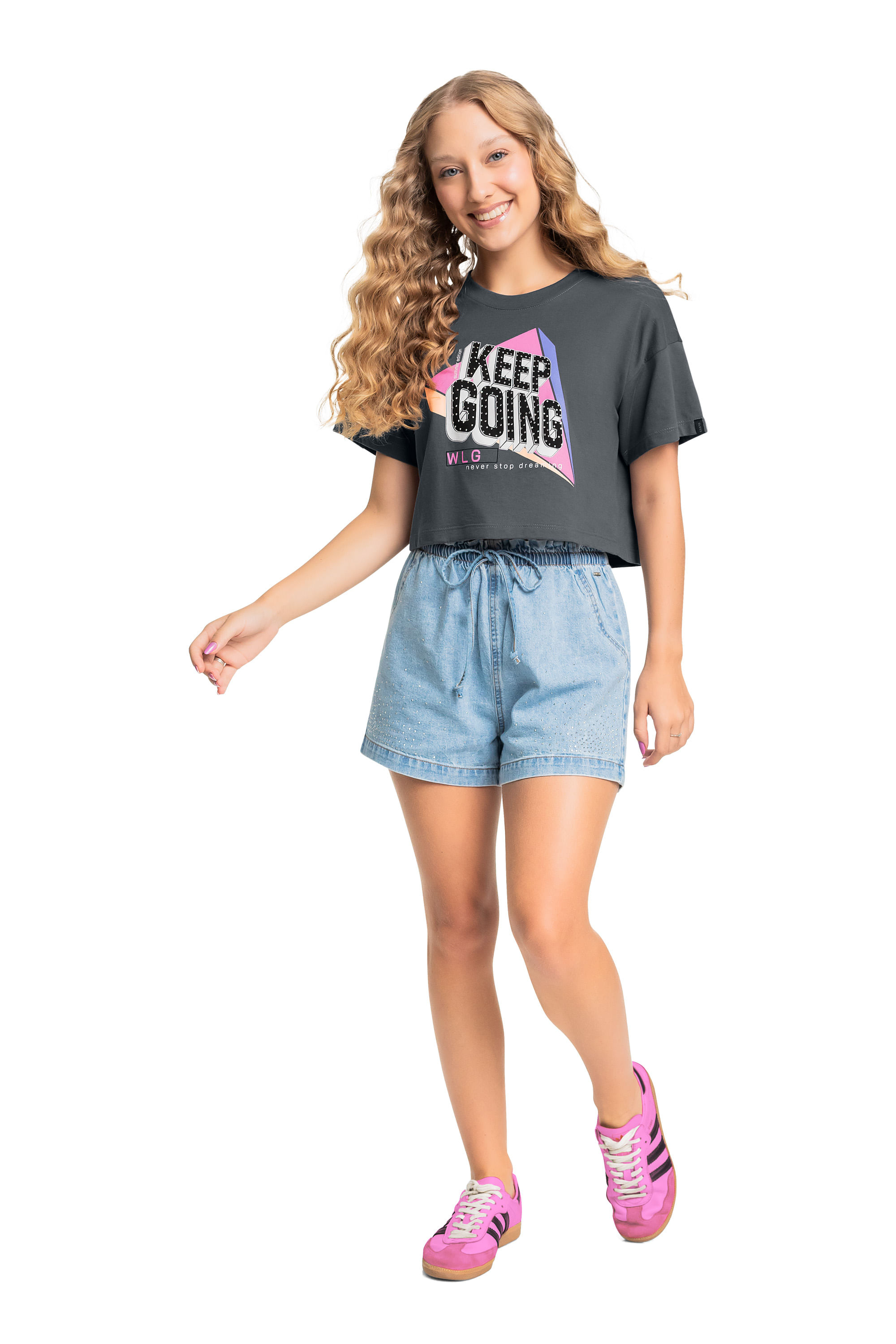 Blusa Juvenil Estampada para Menina (Cinza) Gloss - Imagem 7