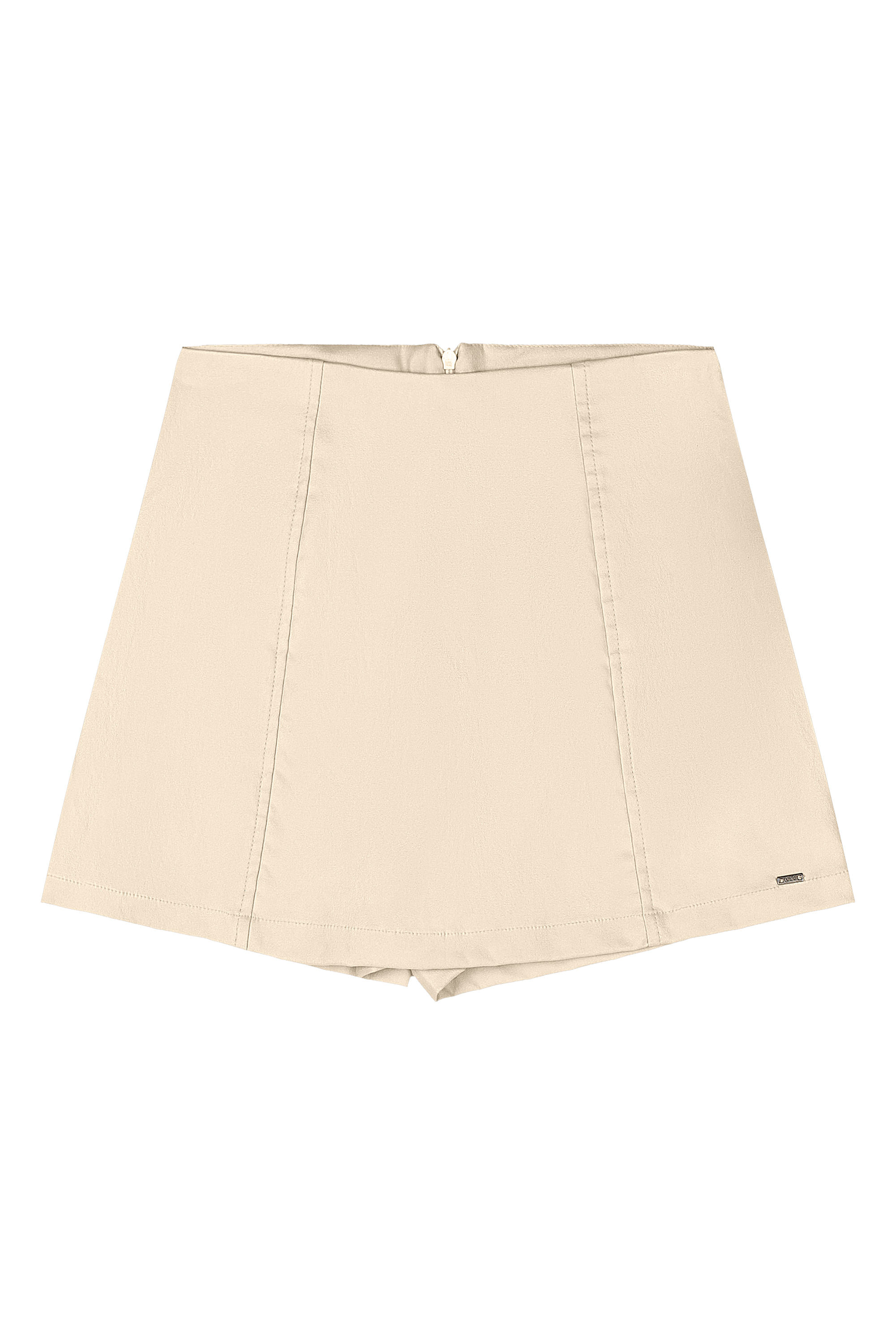 Short-Saia Juvenil em Tecido Bengaline para Menina (Bege) Gloss - Imagem 5