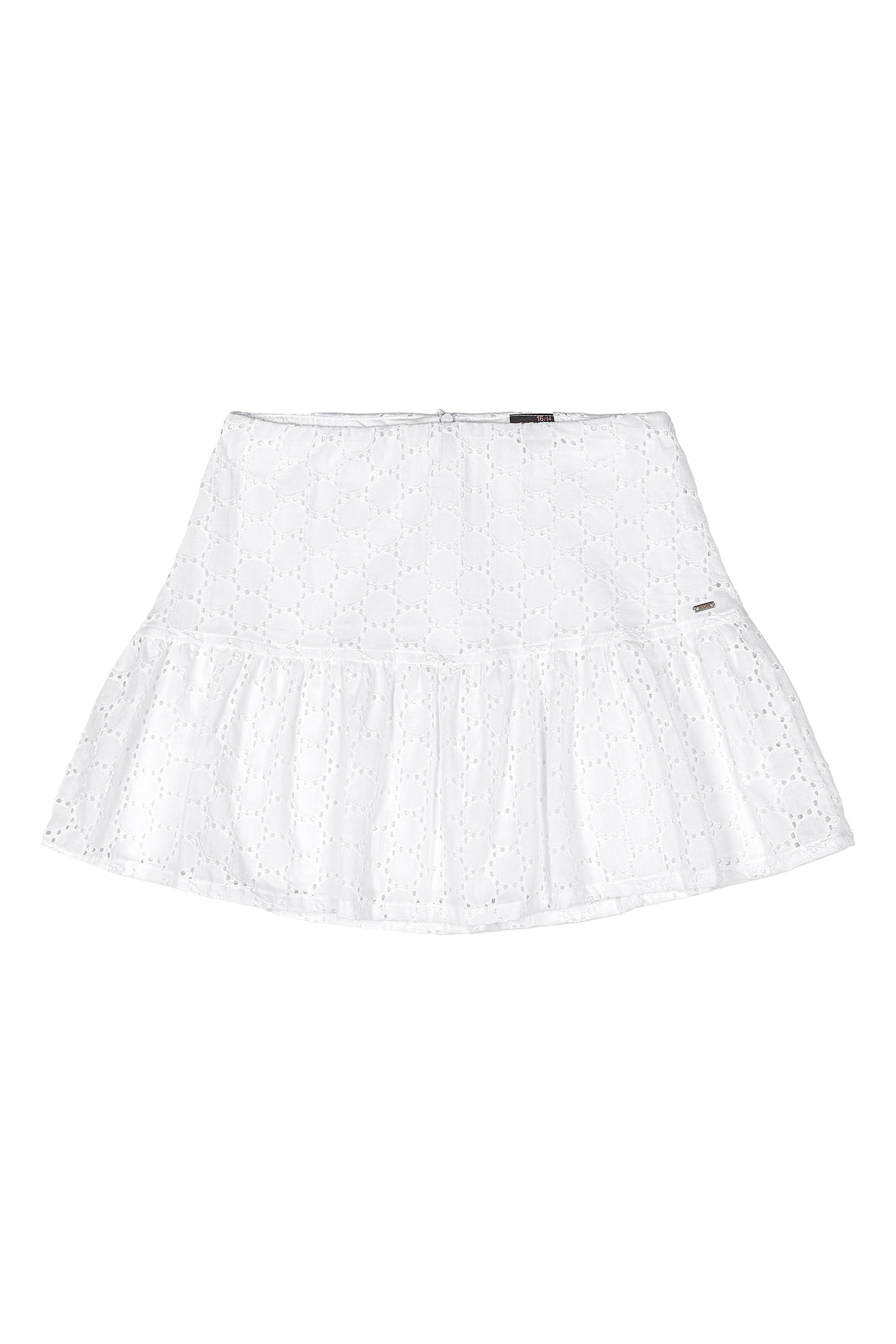 Saia Juvenil em Laise para Menina (Branco) Gloss