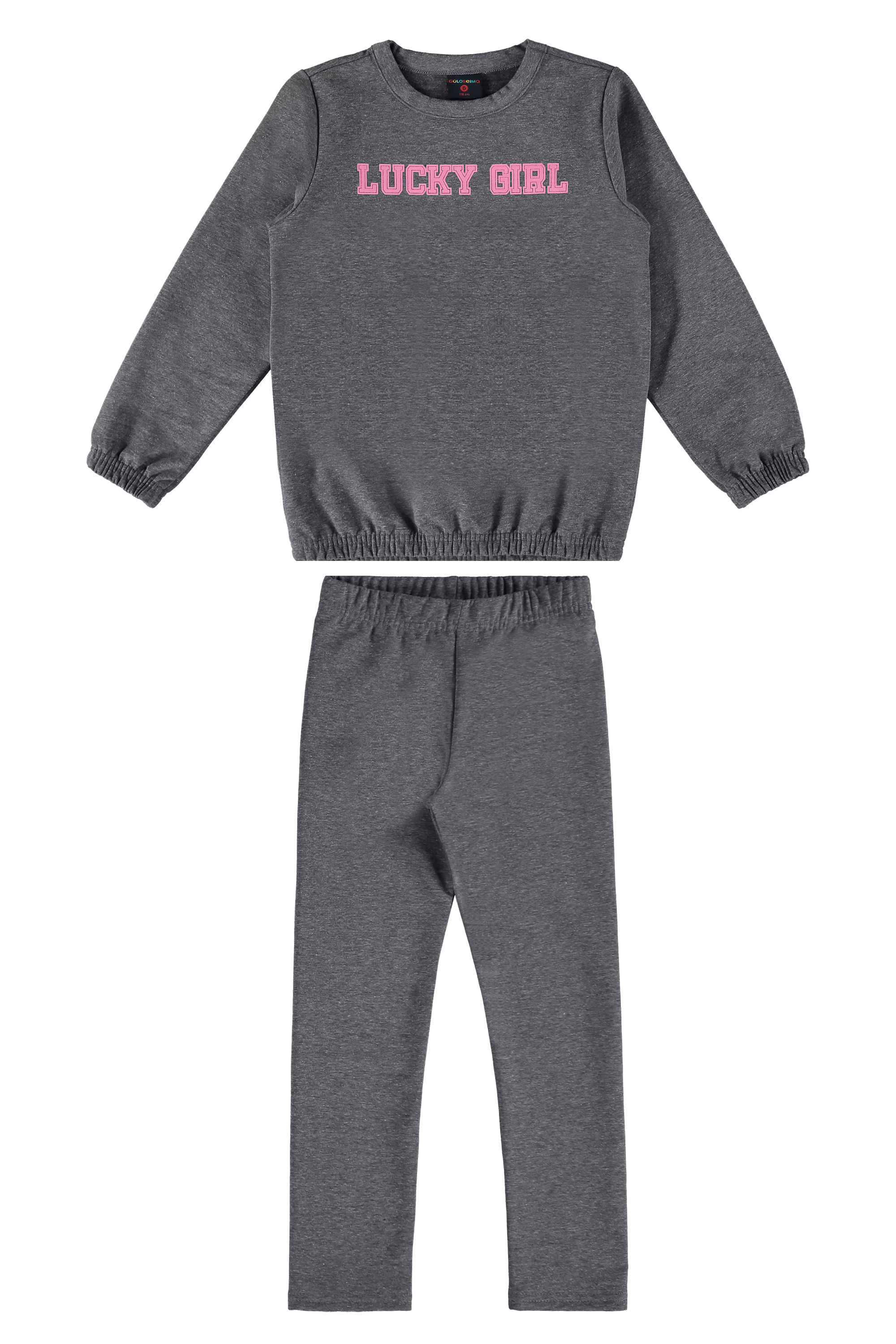 Conjunto Blusão e Legging Infantil para Menina (Cinza) Guloseima - Imagem 2