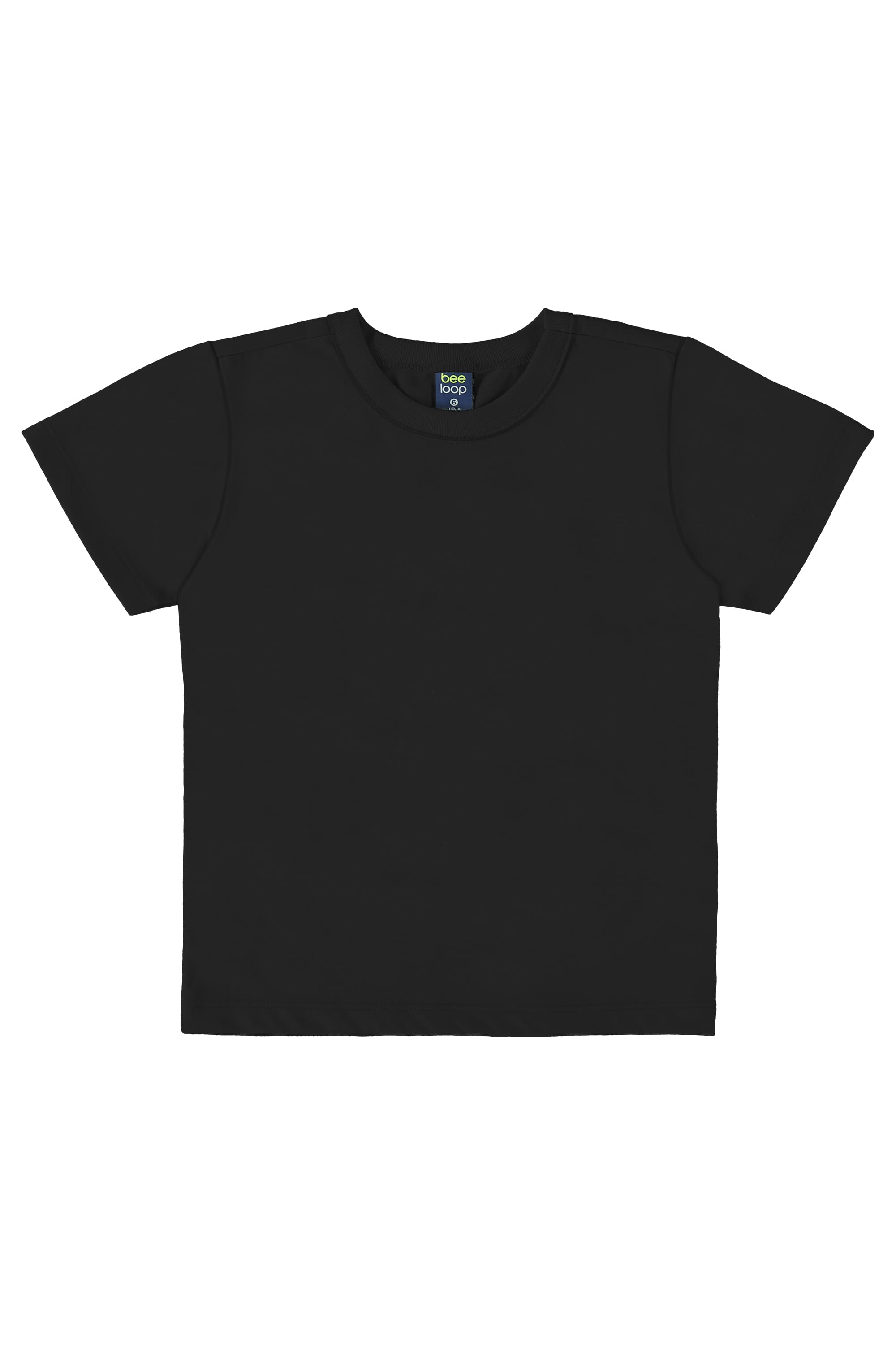 Camiseta Básica Infantil em Meia Malha para Menino (Preto) Bee Loop
