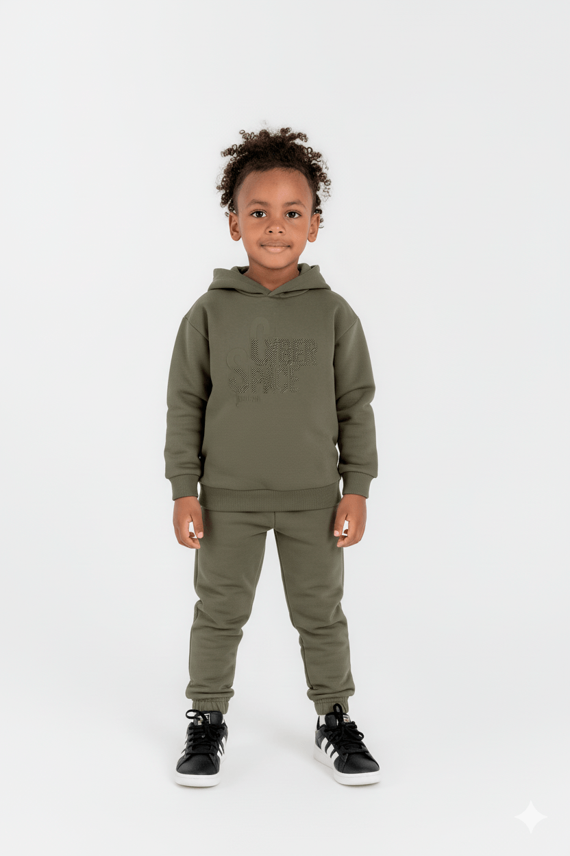 Conjunto Infantil Masculino com Blusão e Calça em Moletom (Verde) Guloseima