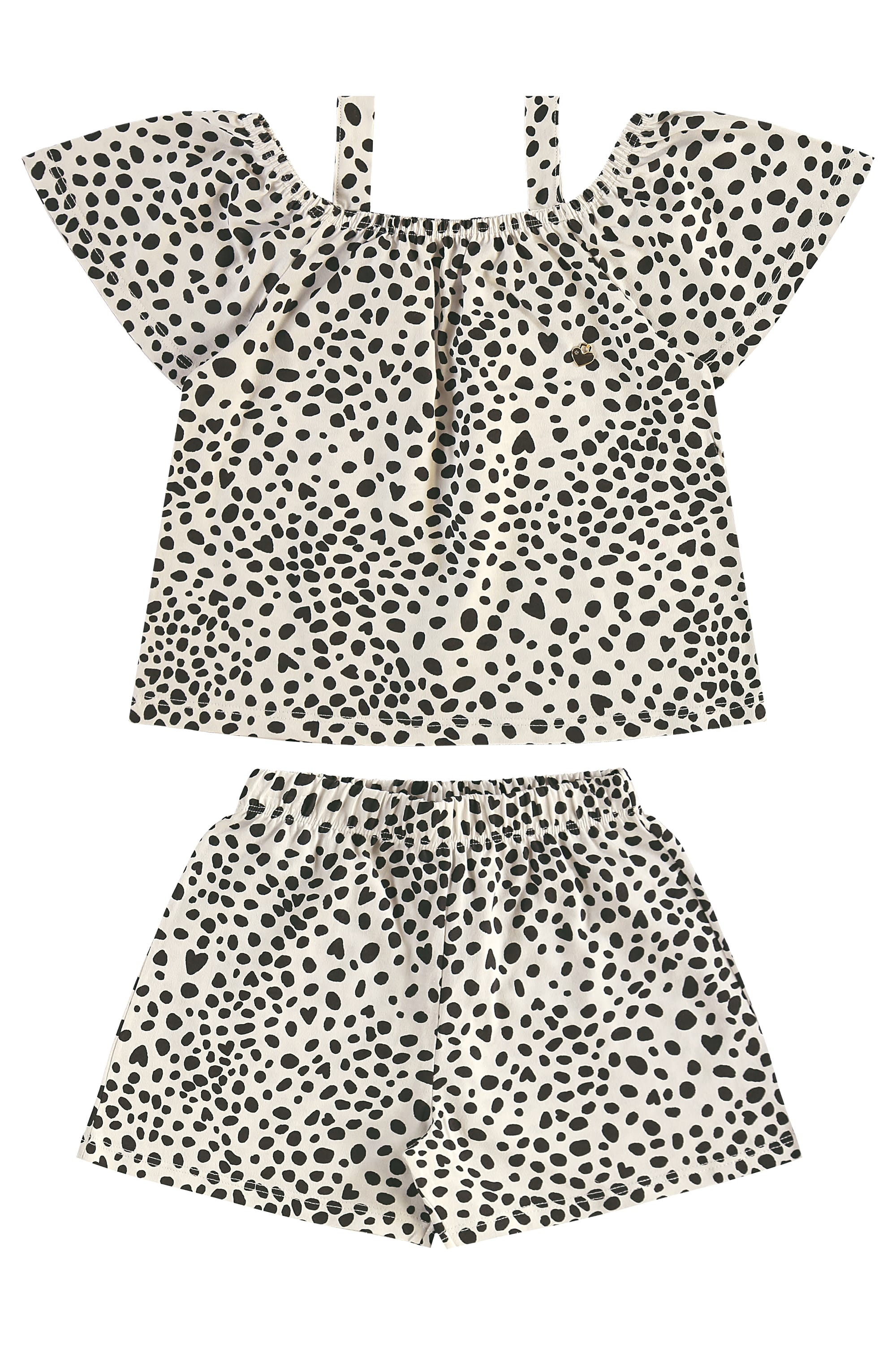 Conjunto Estampado com Bata e Short para Menina (Branco) Bee Loop - Imagem 21