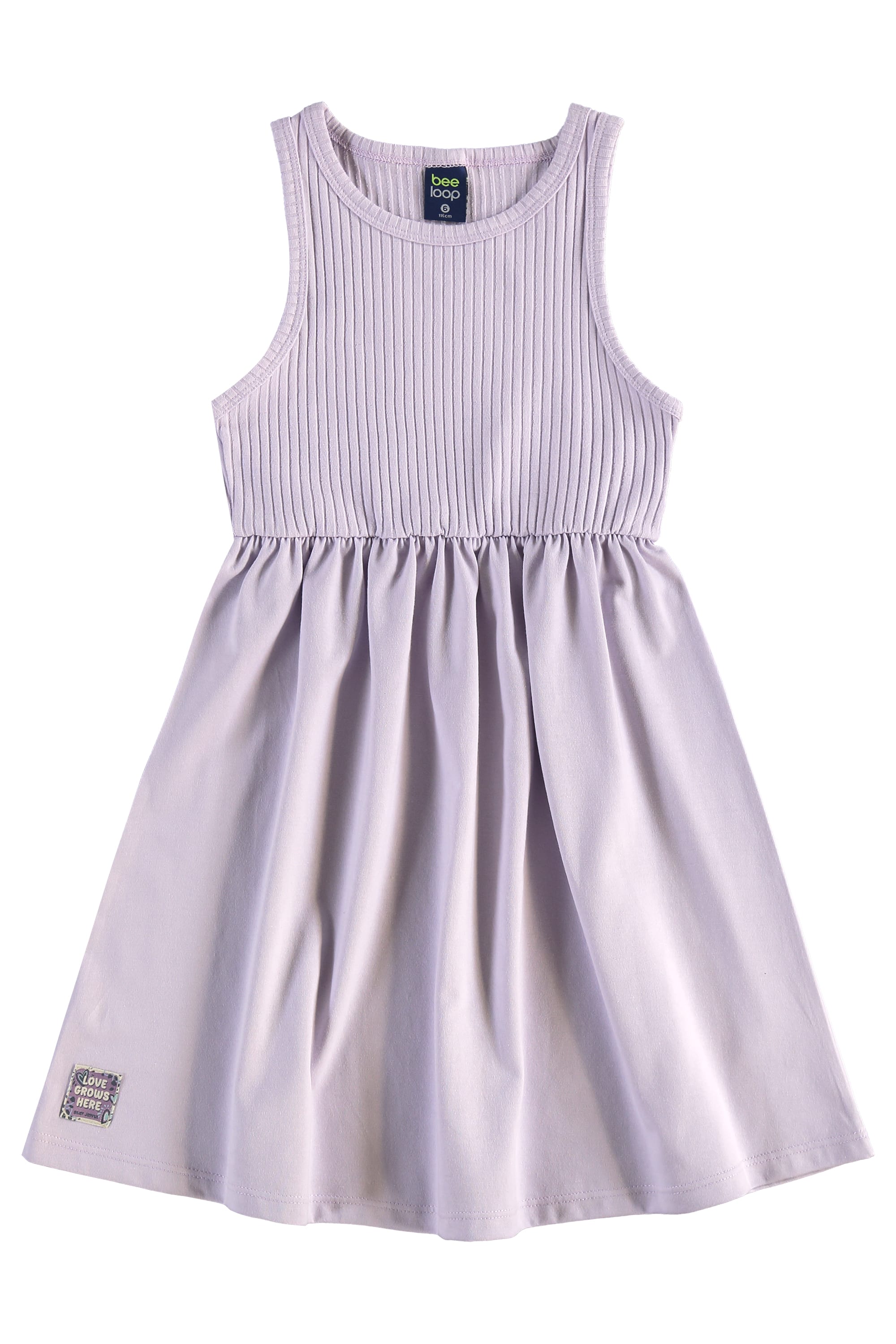 Vestido em Meia Malha com Ribana para Menina (Roxo) Bee Loop