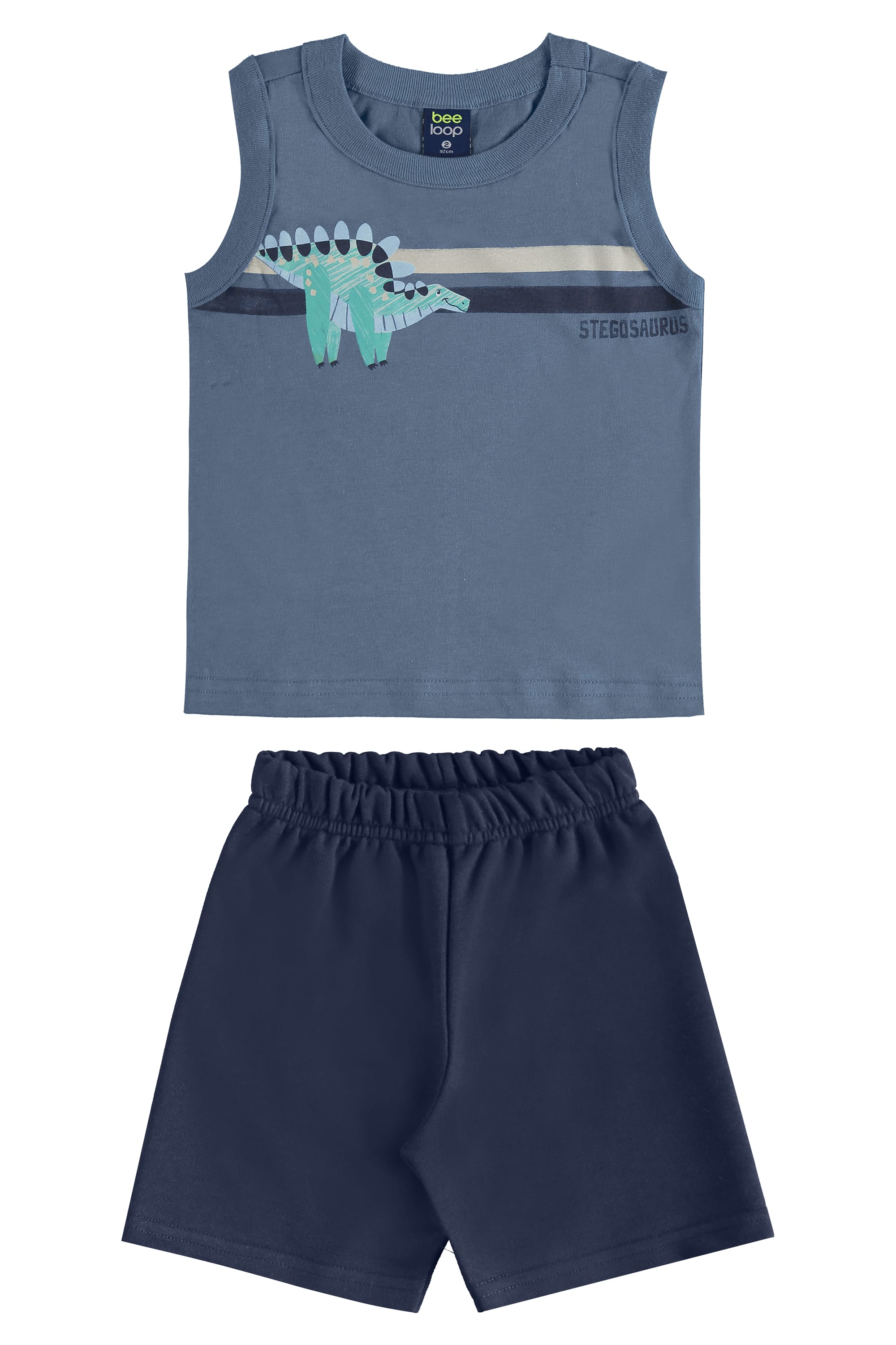 Conjunto com Regata Dino e Bermuda para Menino (Azul) Bee Loop - Imagem 14
