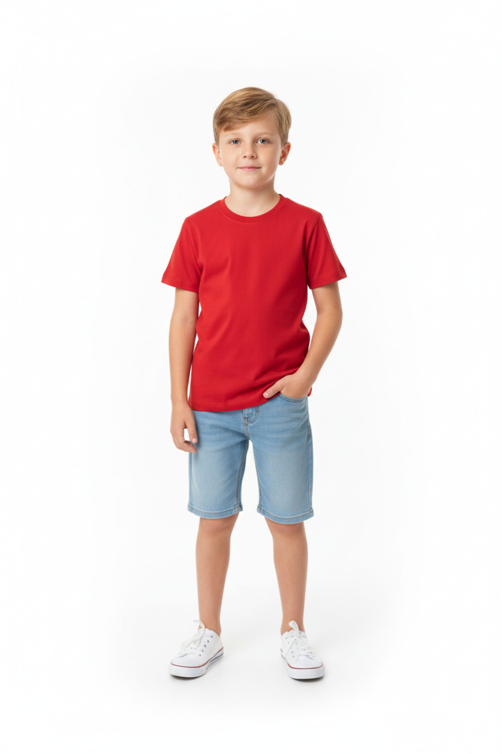 Camiseta Básica para Menino (Vermelho) Bee Loop