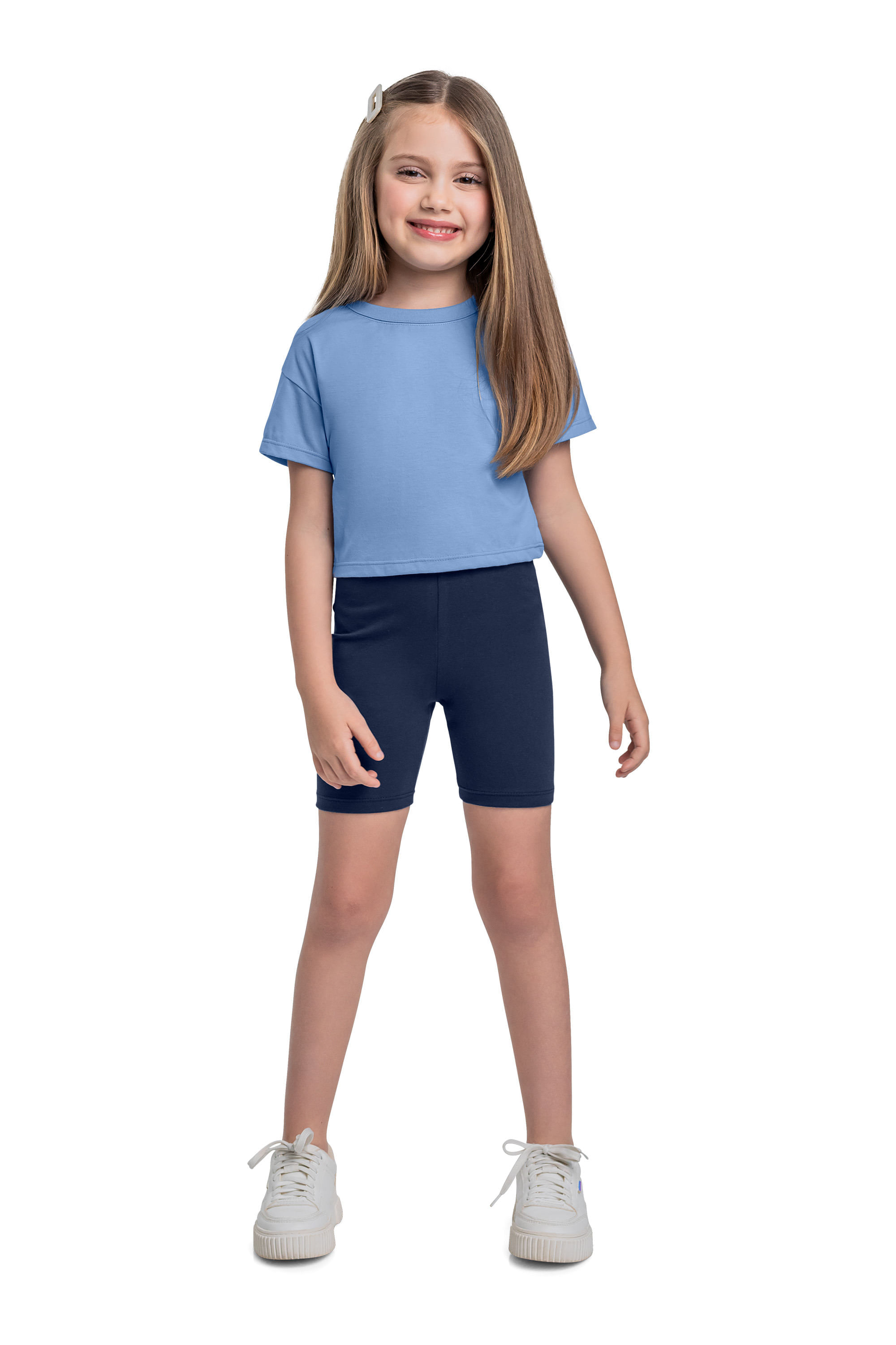 Bermuda Ciclista para Menina (Azul Marinho) Bee Loop - Imagem 12