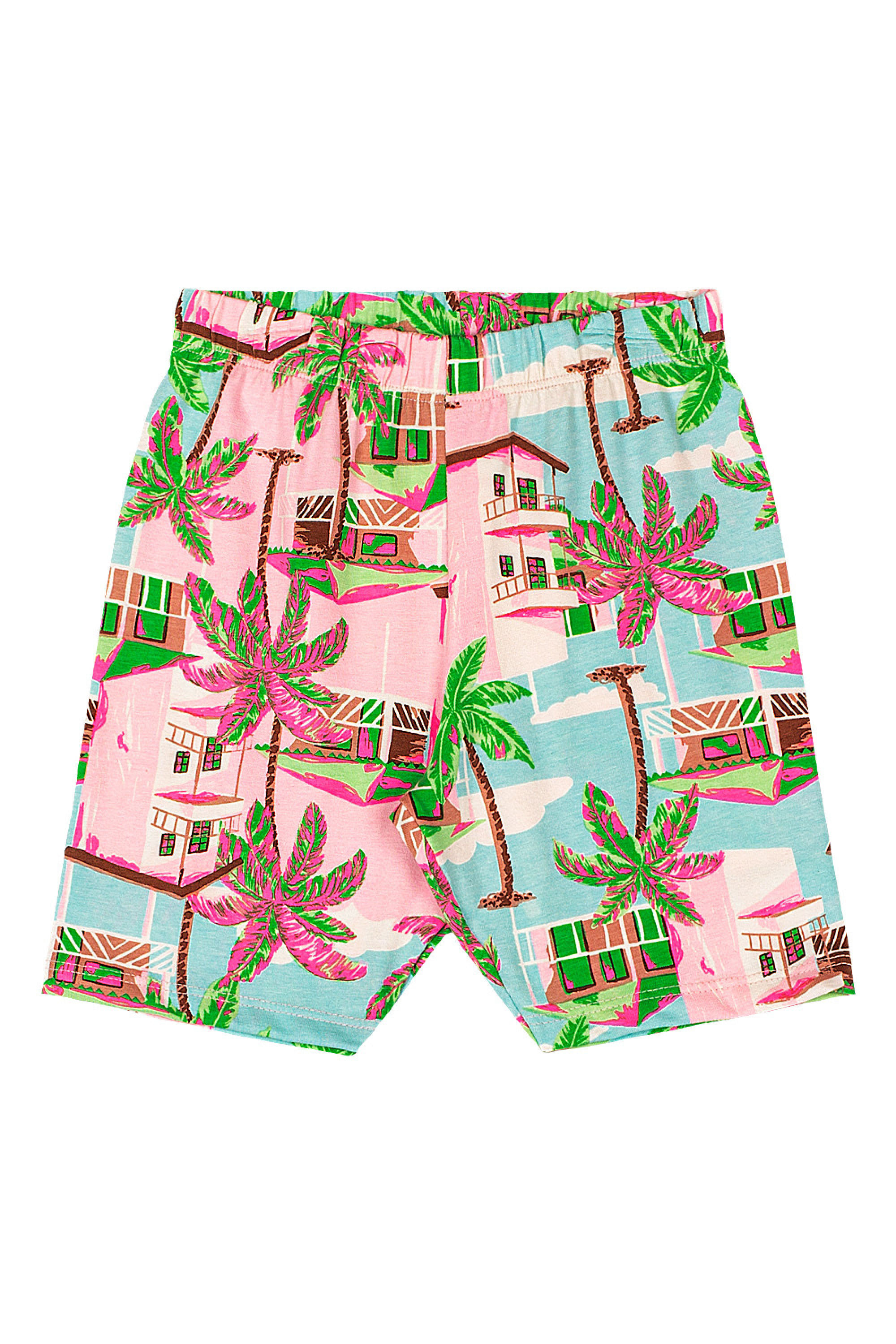 Bermuda Ciclista Infantil Feminina em Cotton (Azul Claro) Quimby