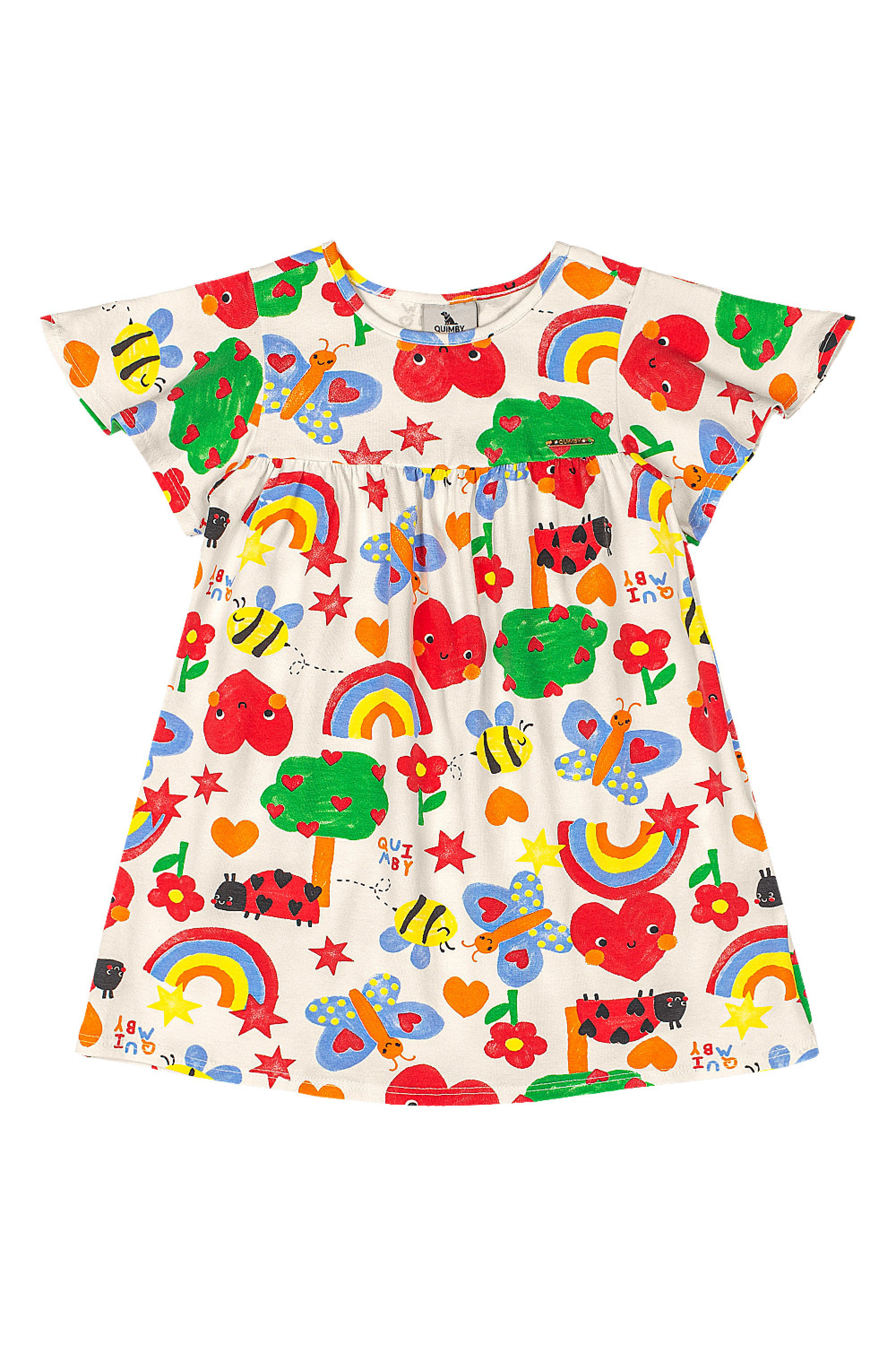 Vestido Doce Natureza em Cotton para Bebê (Branco) Quimby - Imagem 5