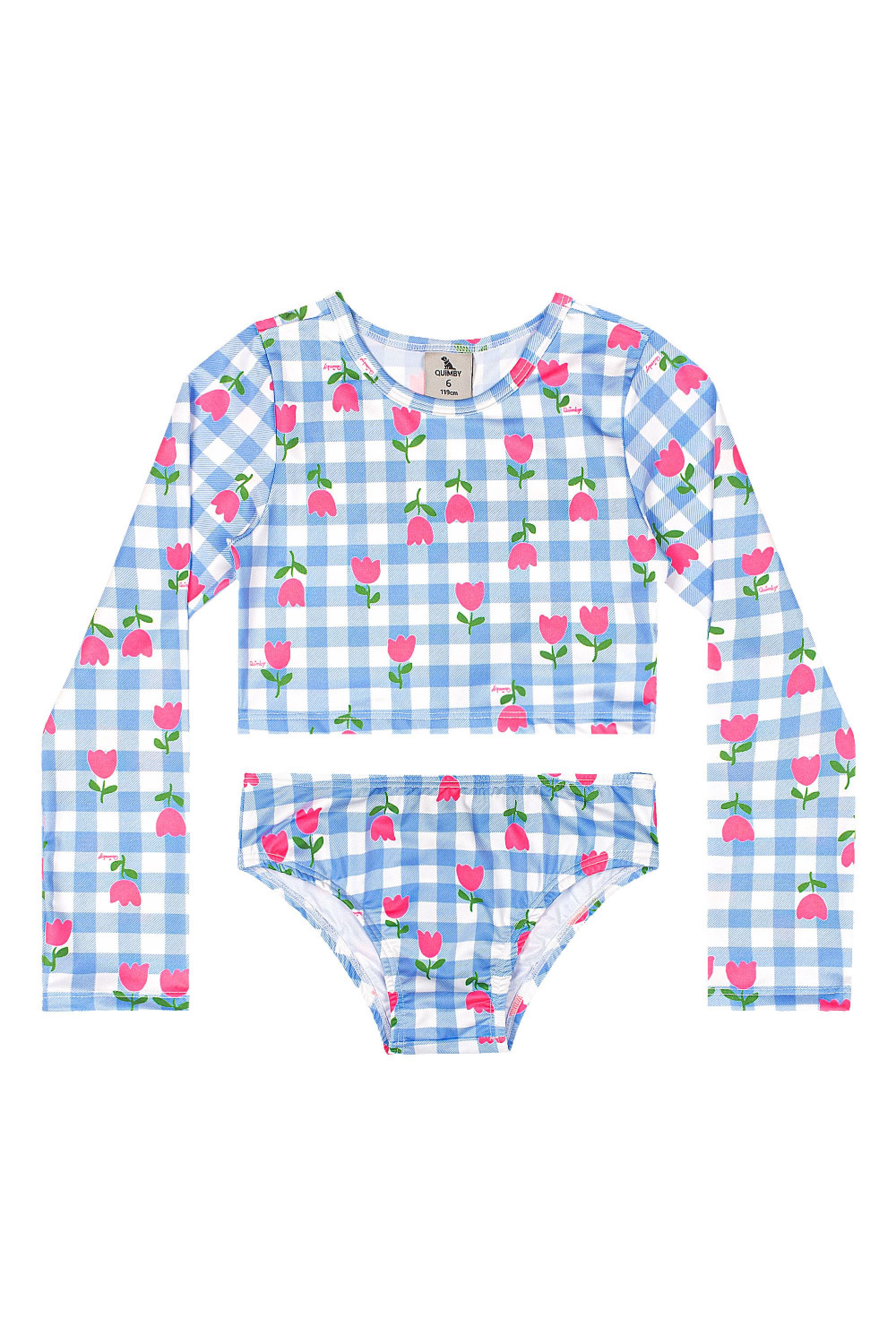 Biquíni Manga Longa Infantil UV DRY (Azul) Quimby