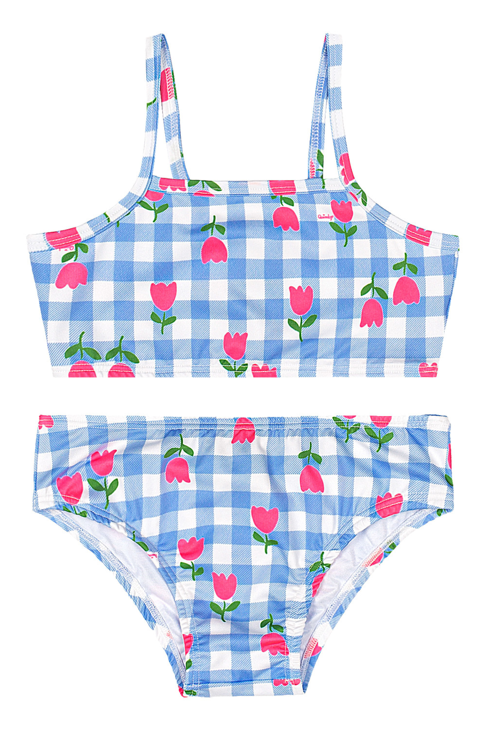 Biquíni Infantil com Calcinha e Top em Malha UV DRY (Azul) Quimby - Imagem 46