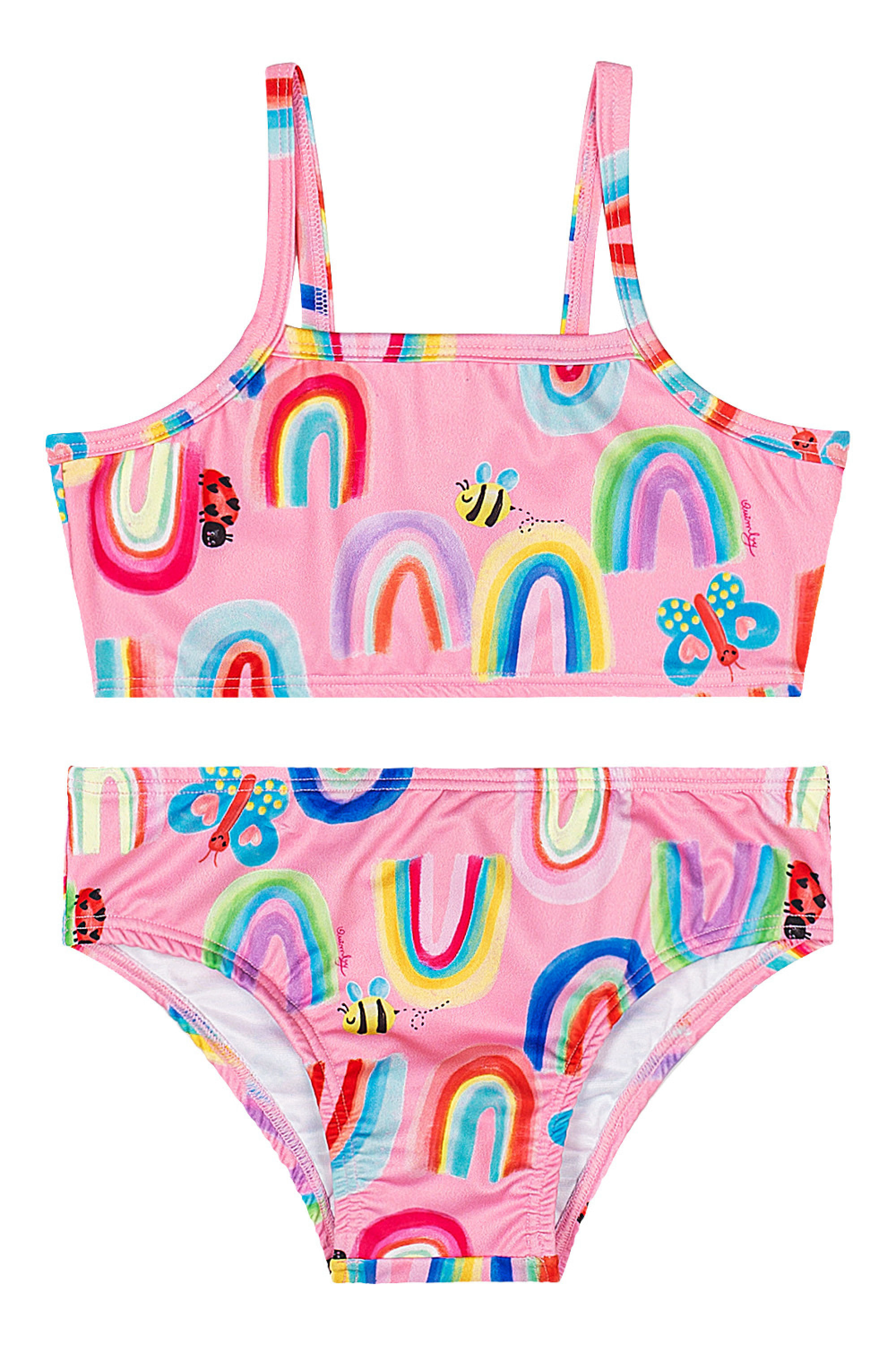 Biquíni Infantil com Calcinha e Top em Malha UV DRY (Rosa) Quimby - Imagem 21