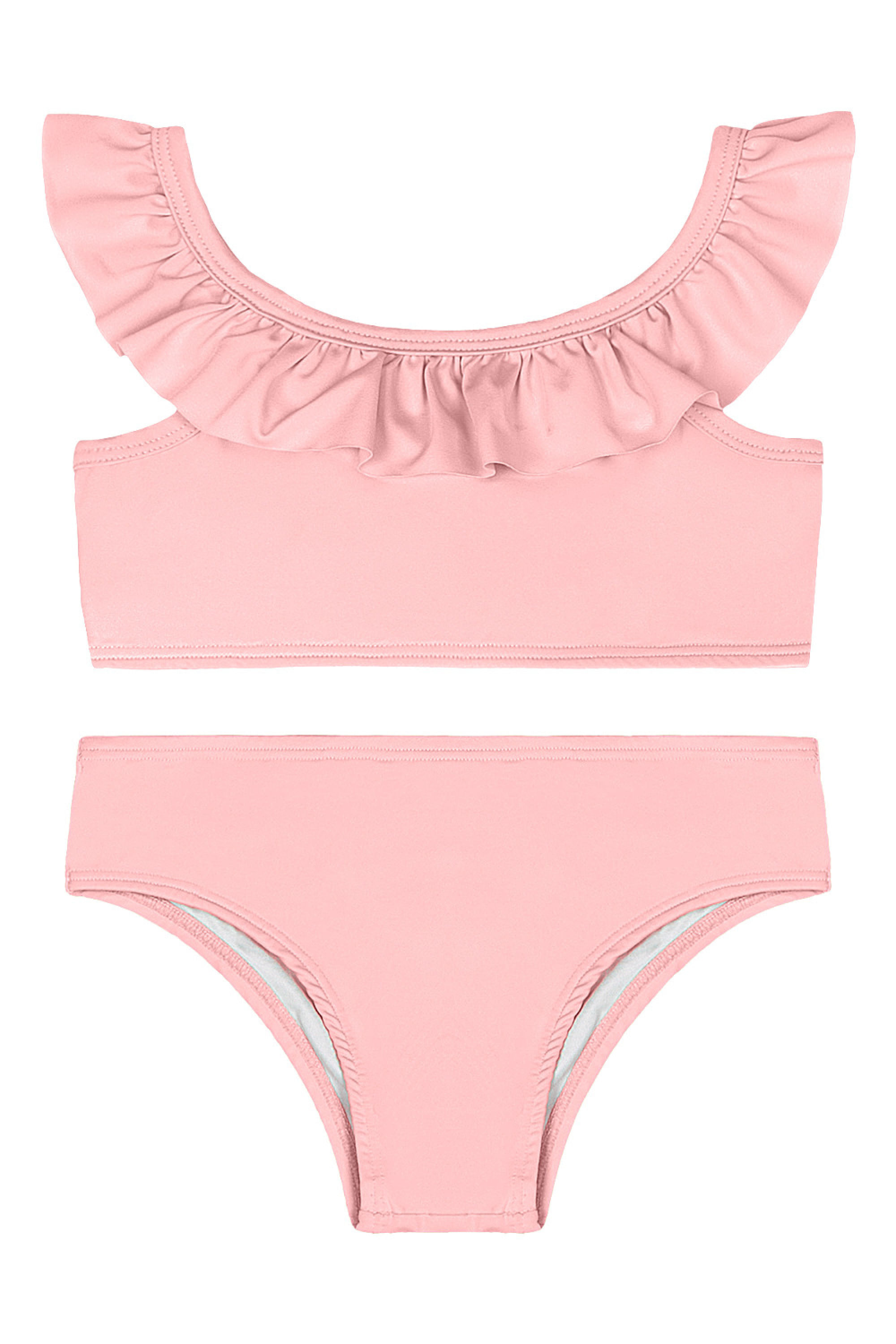 Biquíni Infantil em Malha Lisa UV DRY Forrados (Rosa) Quimby - Imagem 46