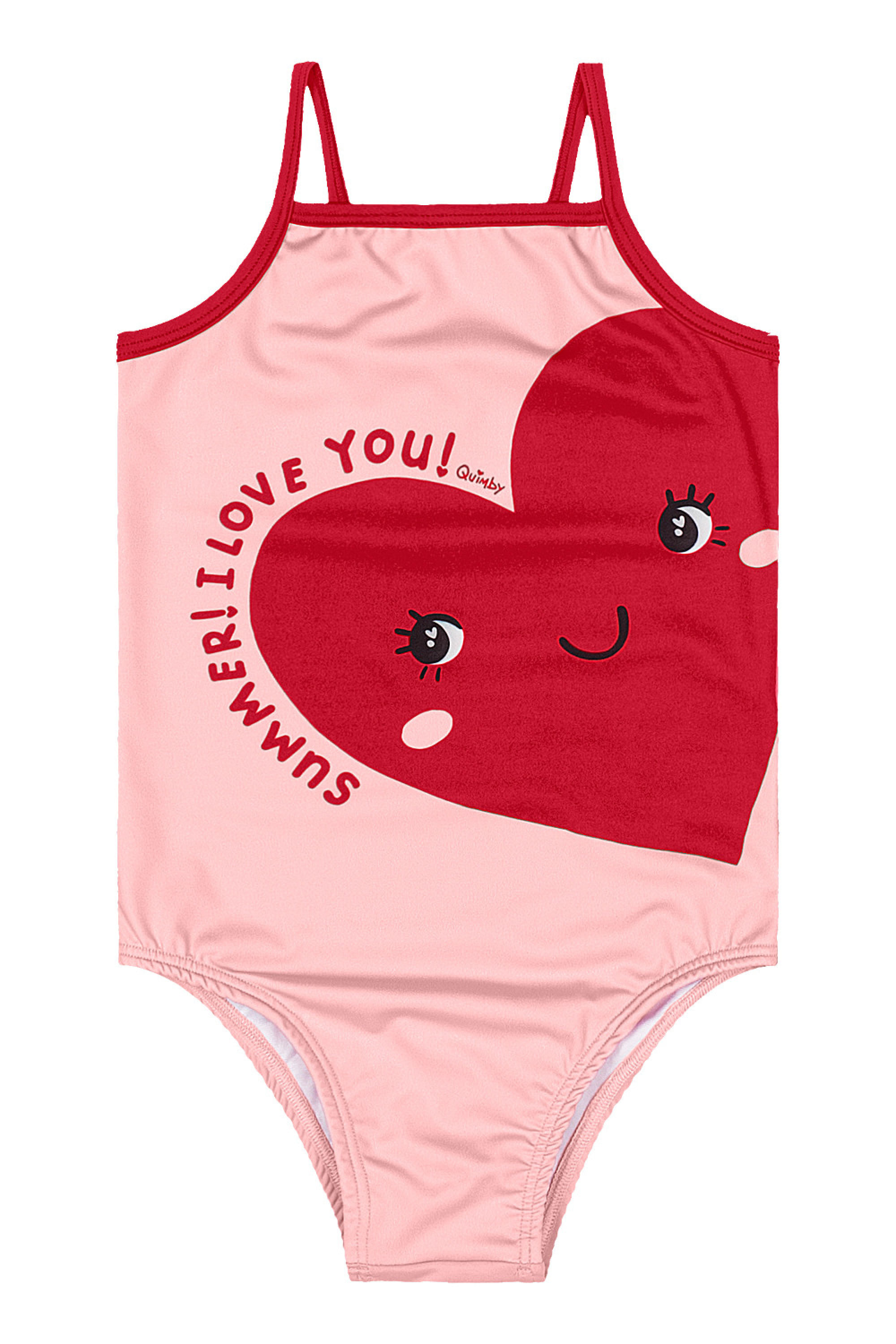 Maiô Infantil Em Malha UV DRY com Forro Em Microfibra (Vermelho) Quimby - Imagem 17