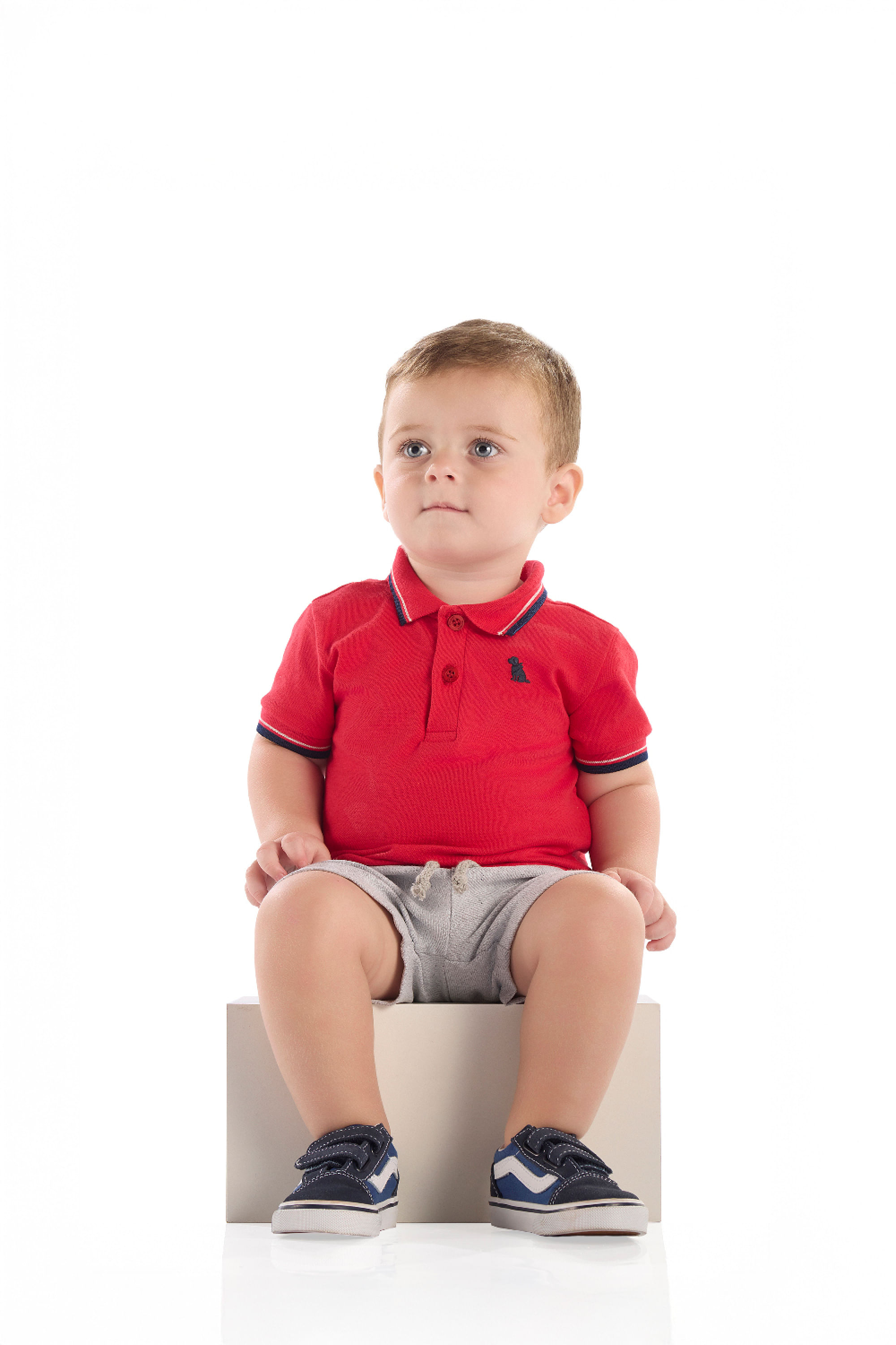 Conjunto Bebê Menino Camisa Polo e Bermuda (Vermelho) Quimby - Imagem 19