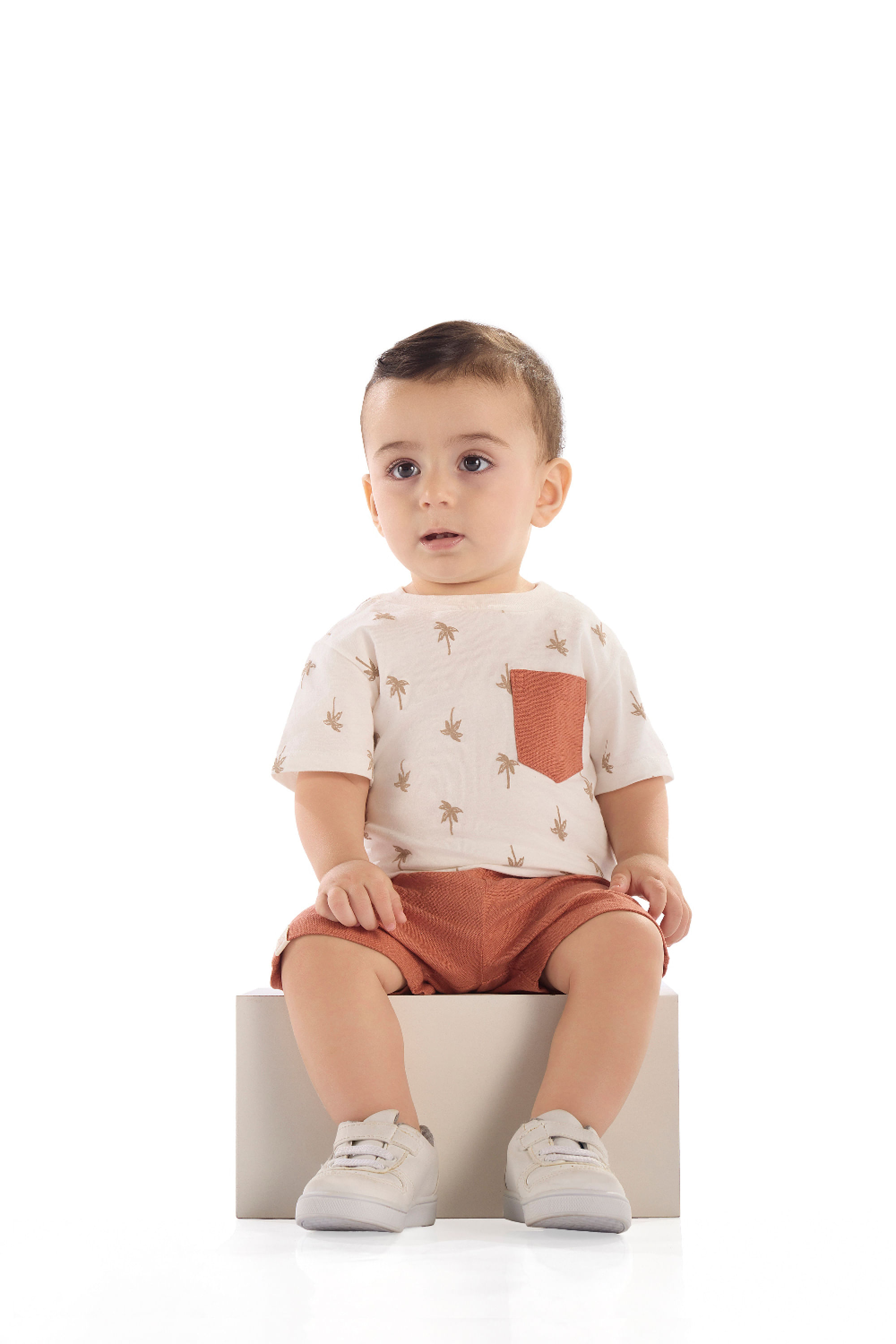 Conjunto Bebê Menino com Camiseta Estampada e Bermuda (Off White) Quimby - Imagem 13