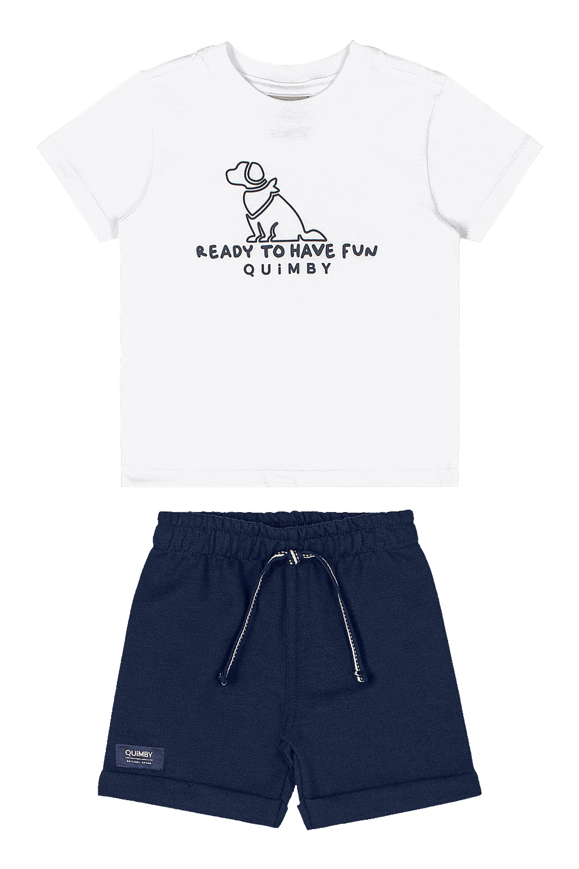 Conjunto Bebê Menino com Camiseta Estampada e Bermuda Moletom (Branco) Quimby - Imagem 16