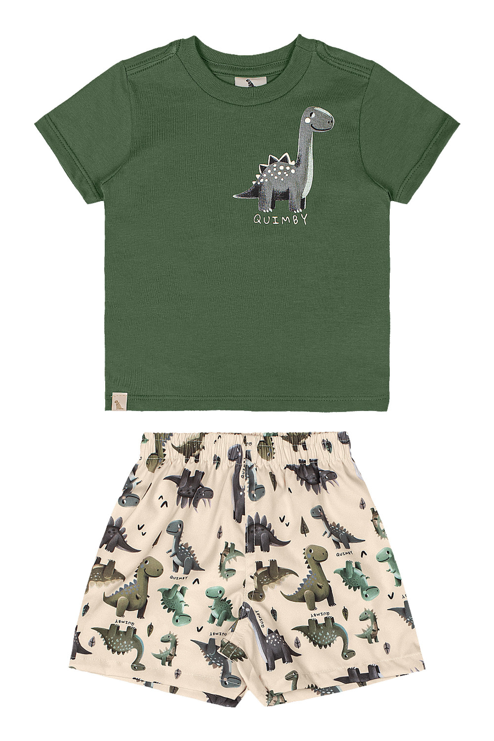 Conjunto para Bebê Menino Camisa Dino e Bermuda (Verde) Quimby - Imagem 21