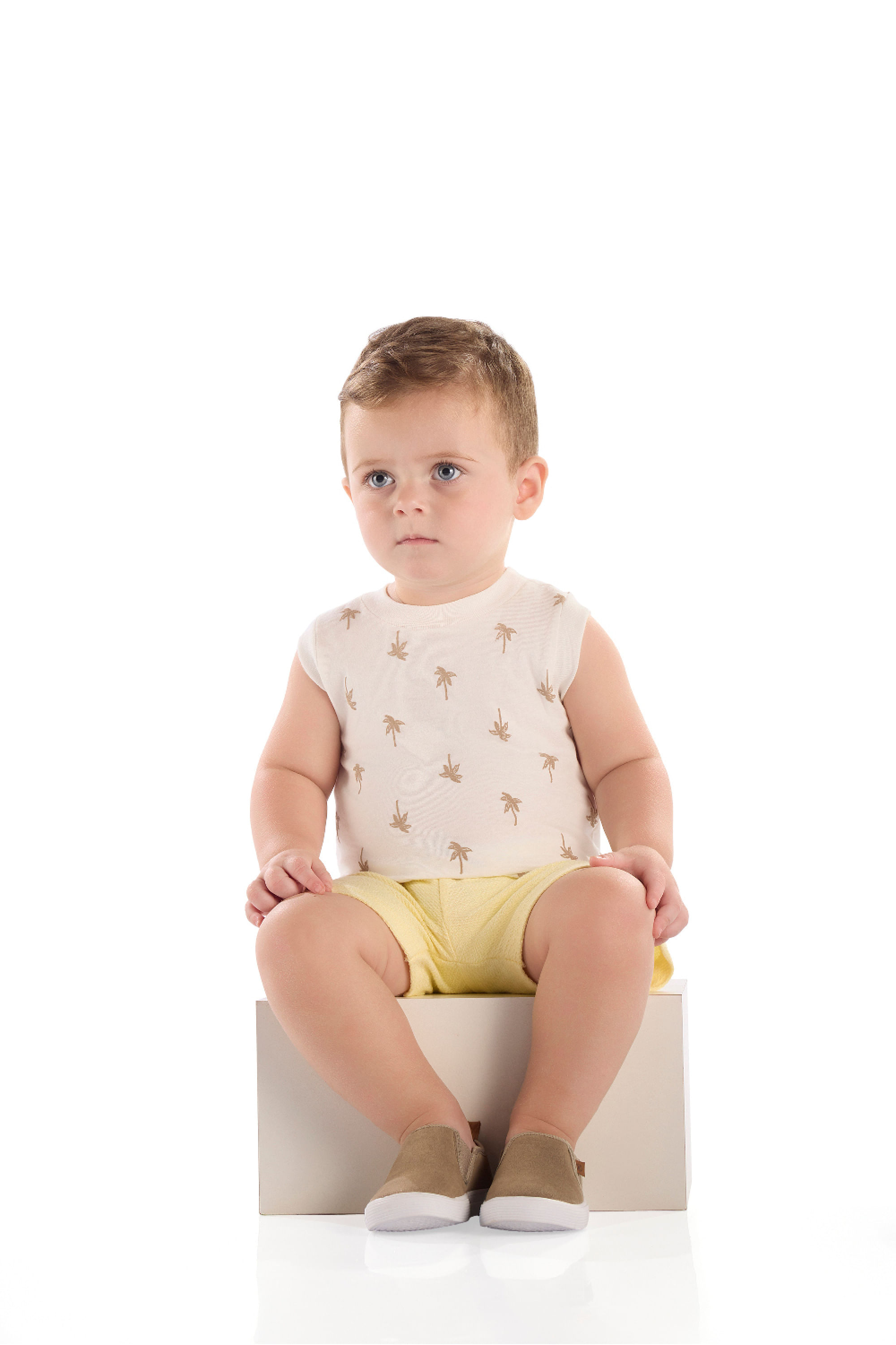 Conjunto para Menino Regata Estampada e Bermuda (Off White) Quimby - Imagem 13