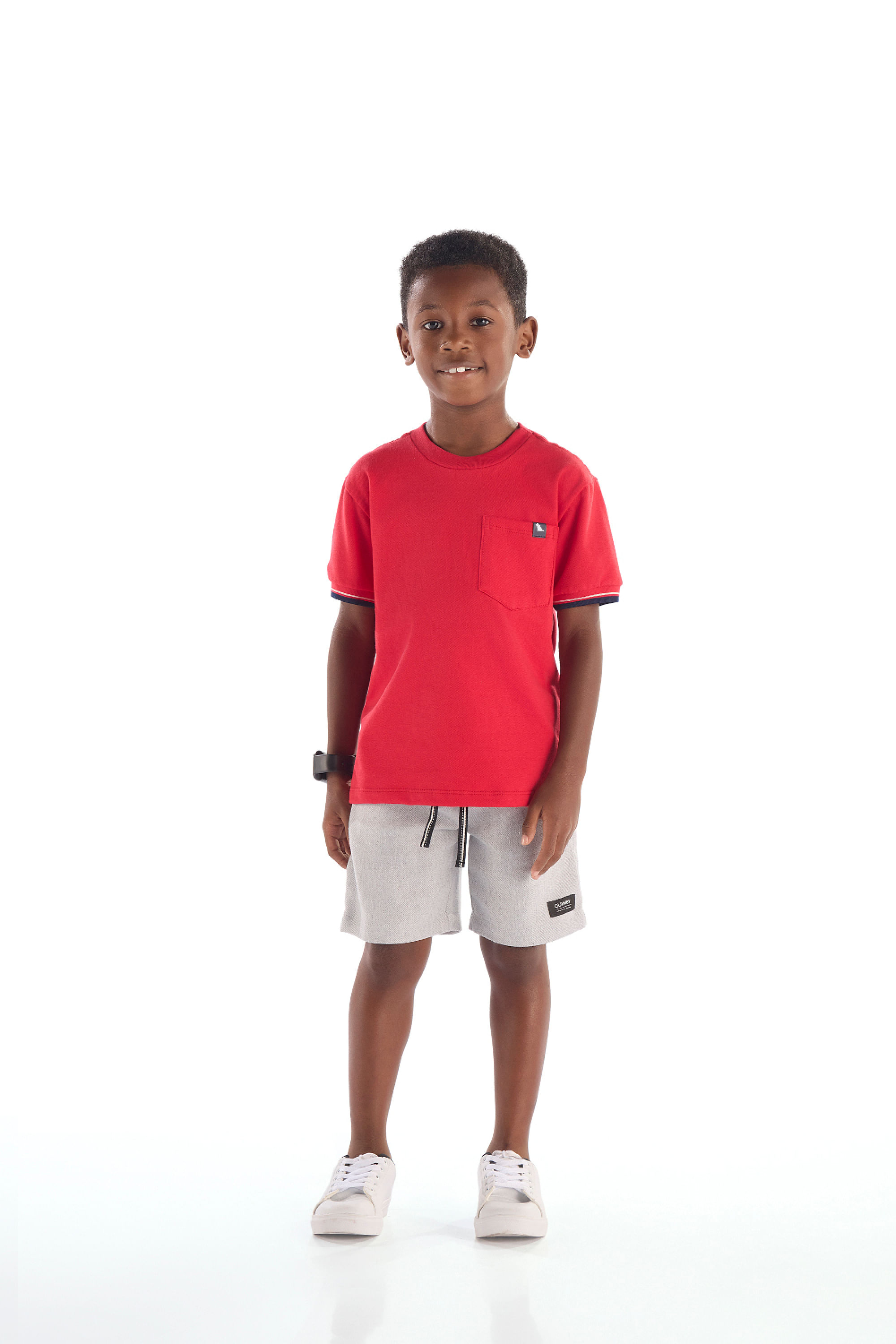 Camiseta Infantil Masculino em Piquet com Elastano (Vermelho) Quimby