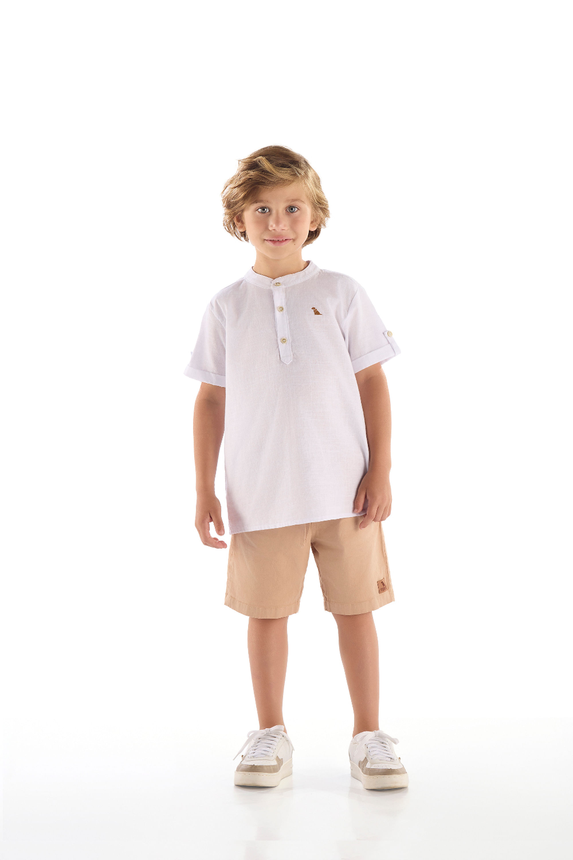 Bata Infantil Masculina em Algodão (Branco) Quimby - Imagem 16