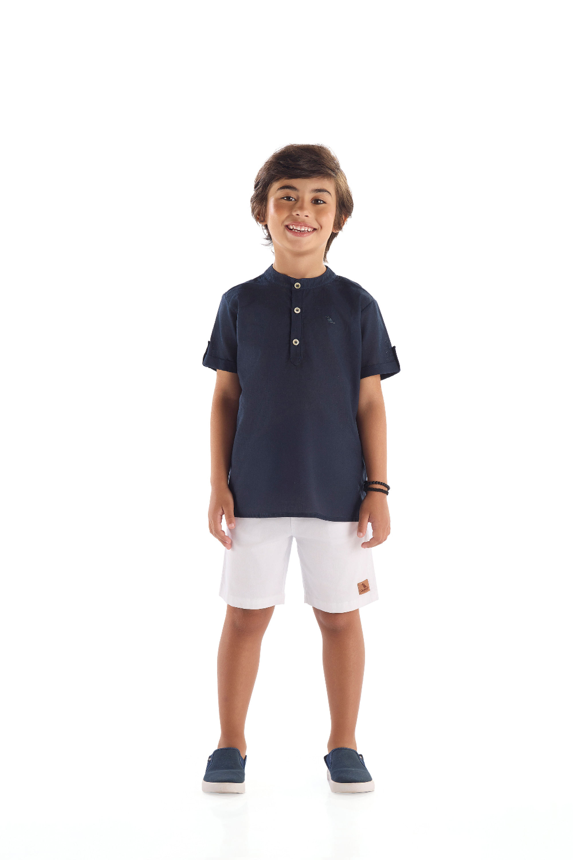 Bata Infantil Masculina em Algodão (Azul) Quimby - Imagem 19
