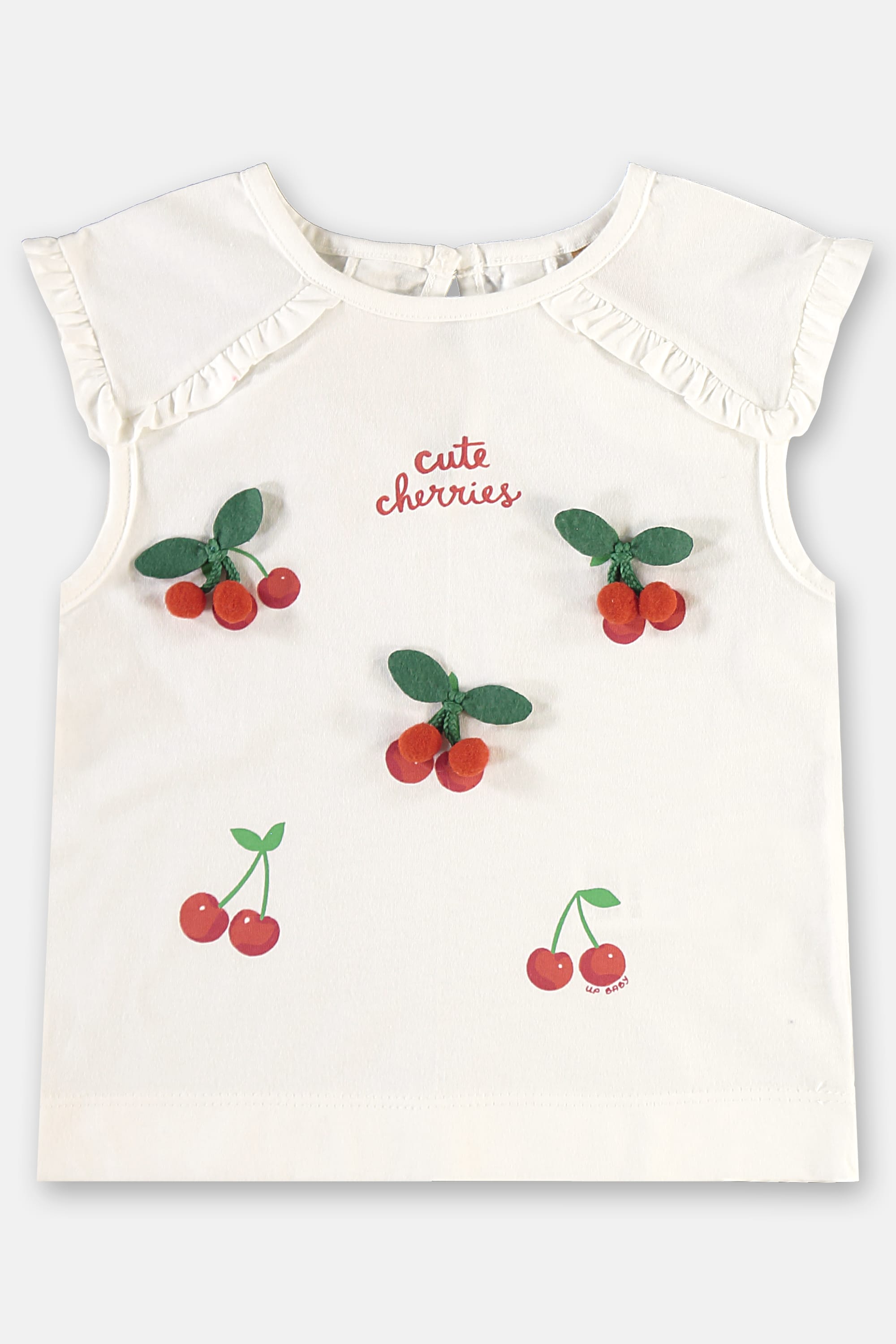 Conjunto Infantil com Blusa Cereja e Saia Listrada (Off White) Up Baby - Imagem 26