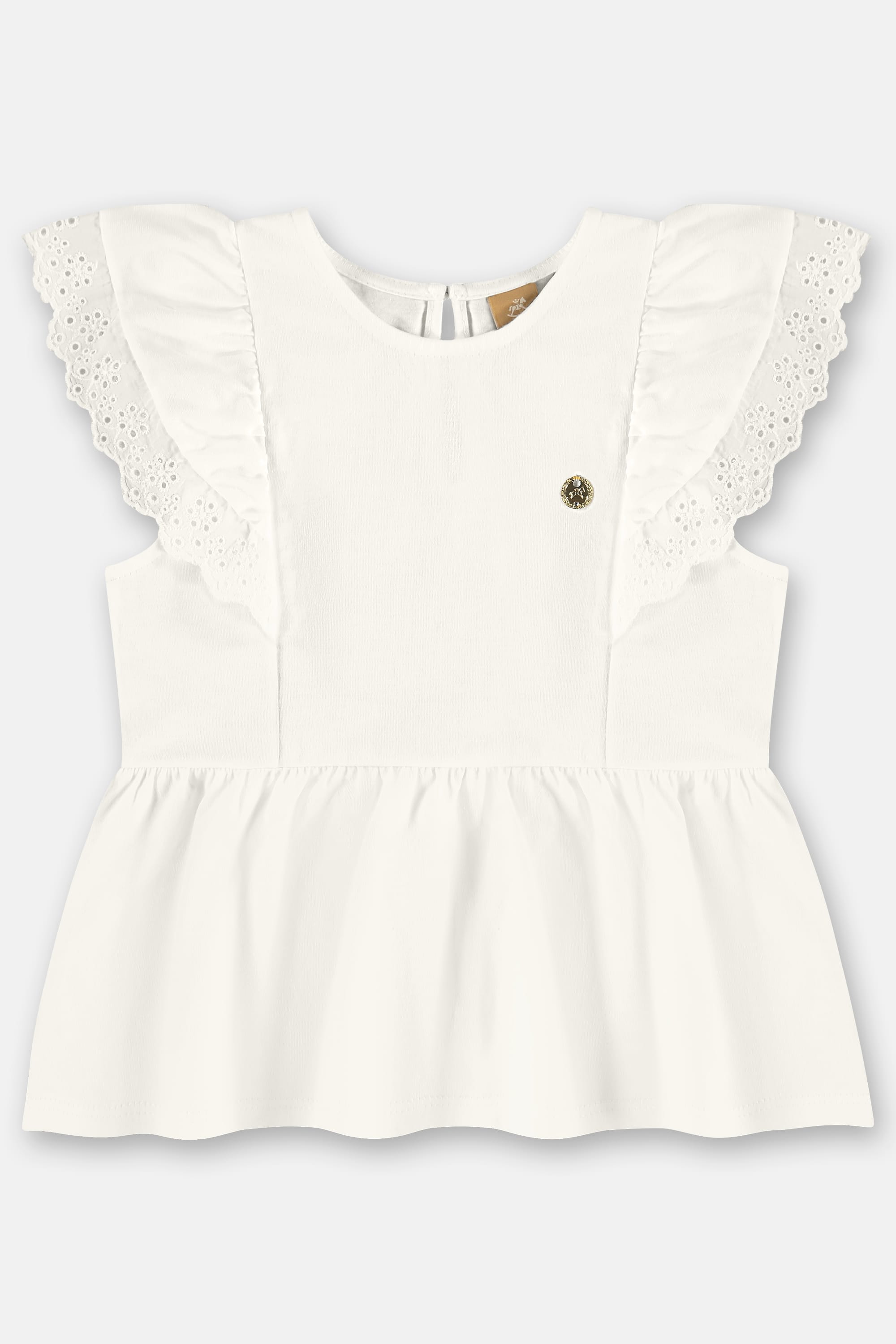 Bata Infantil em Algodão com Babados (Off White) Up Baby - Imagem 14